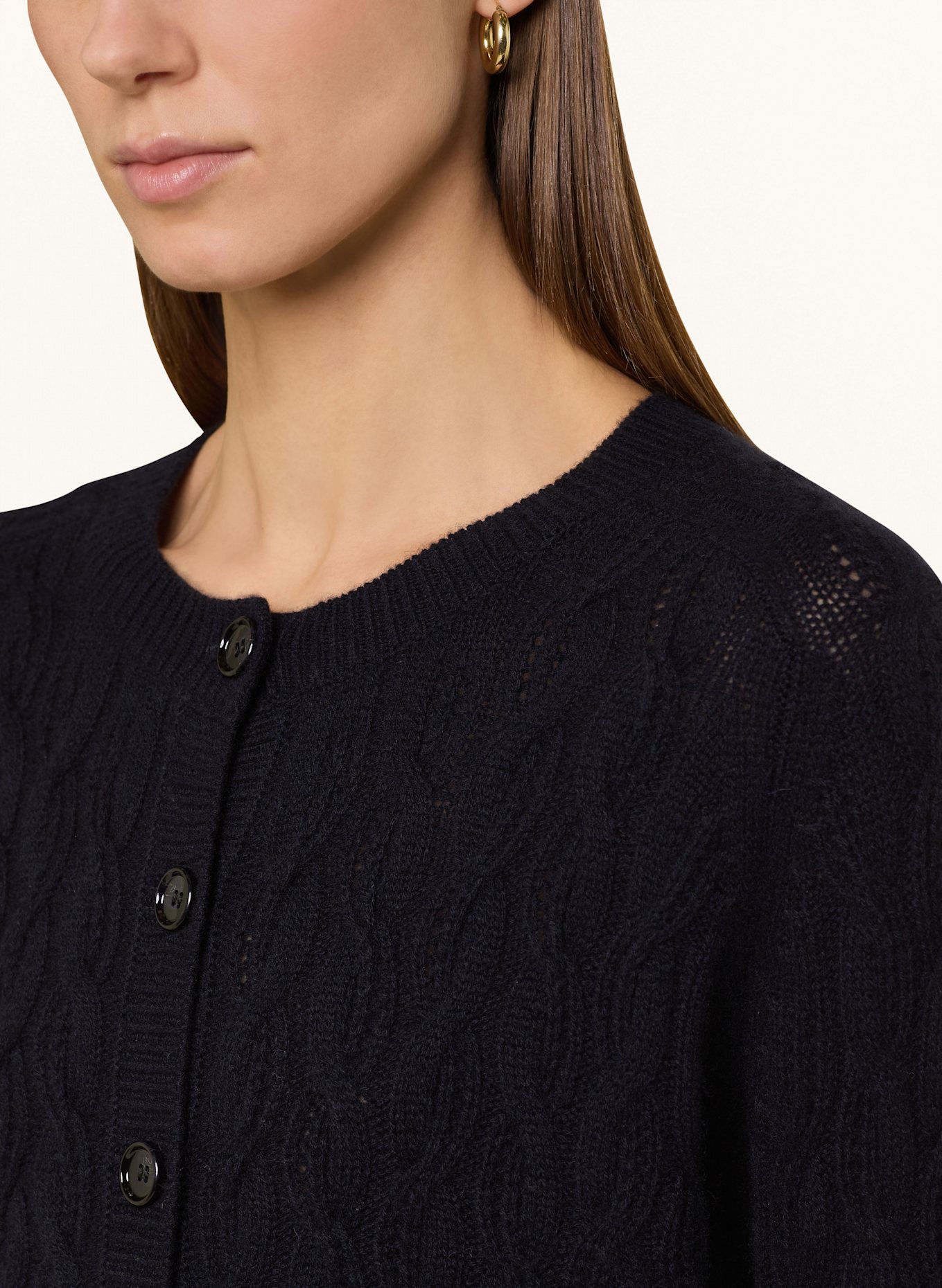 ALLUDE Strickjacke aus Cashmere: DUNKELBLAU