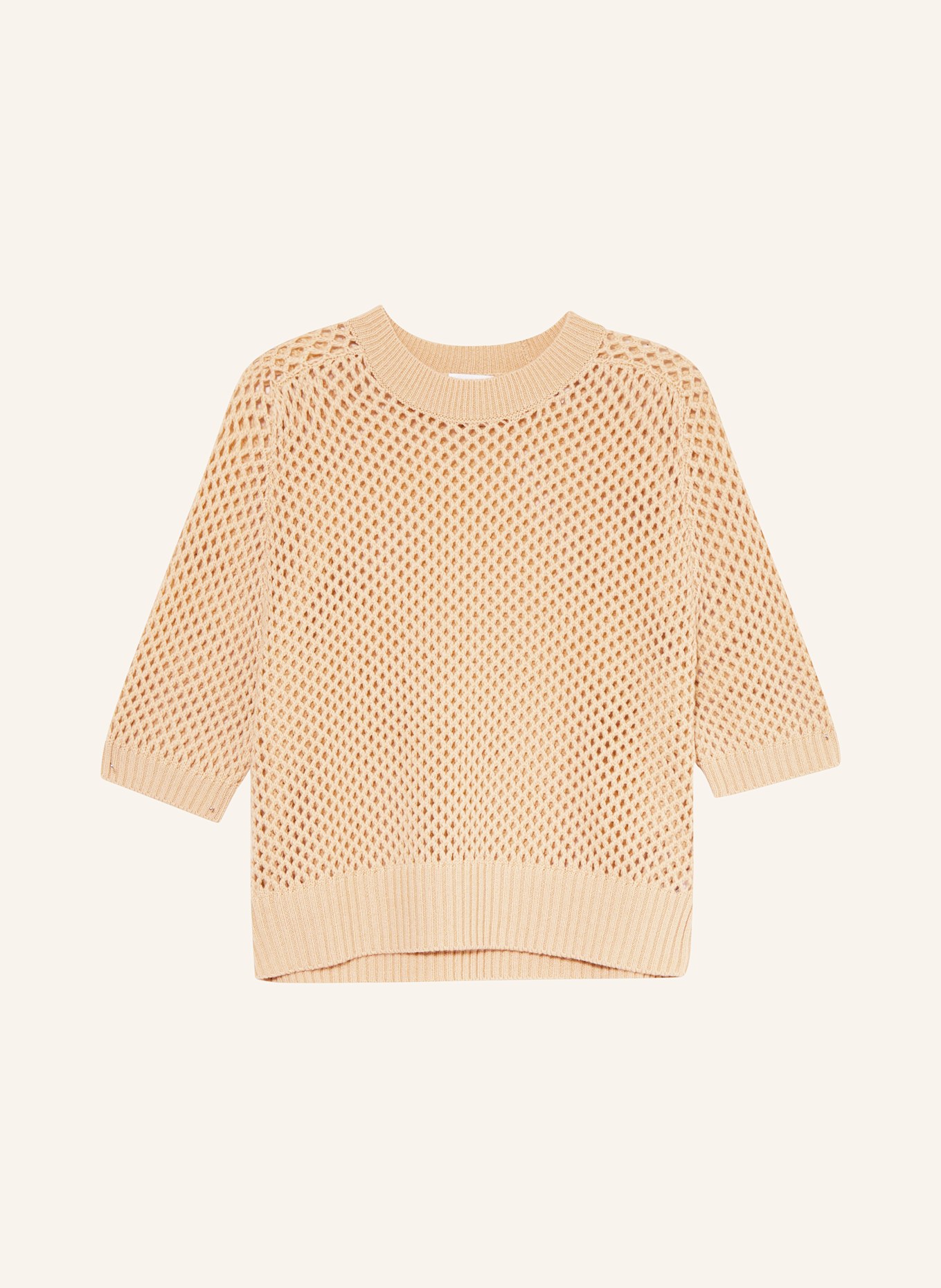 ALLUDE Dzianinowa koszulka z kaszmiru: BEŻOWY