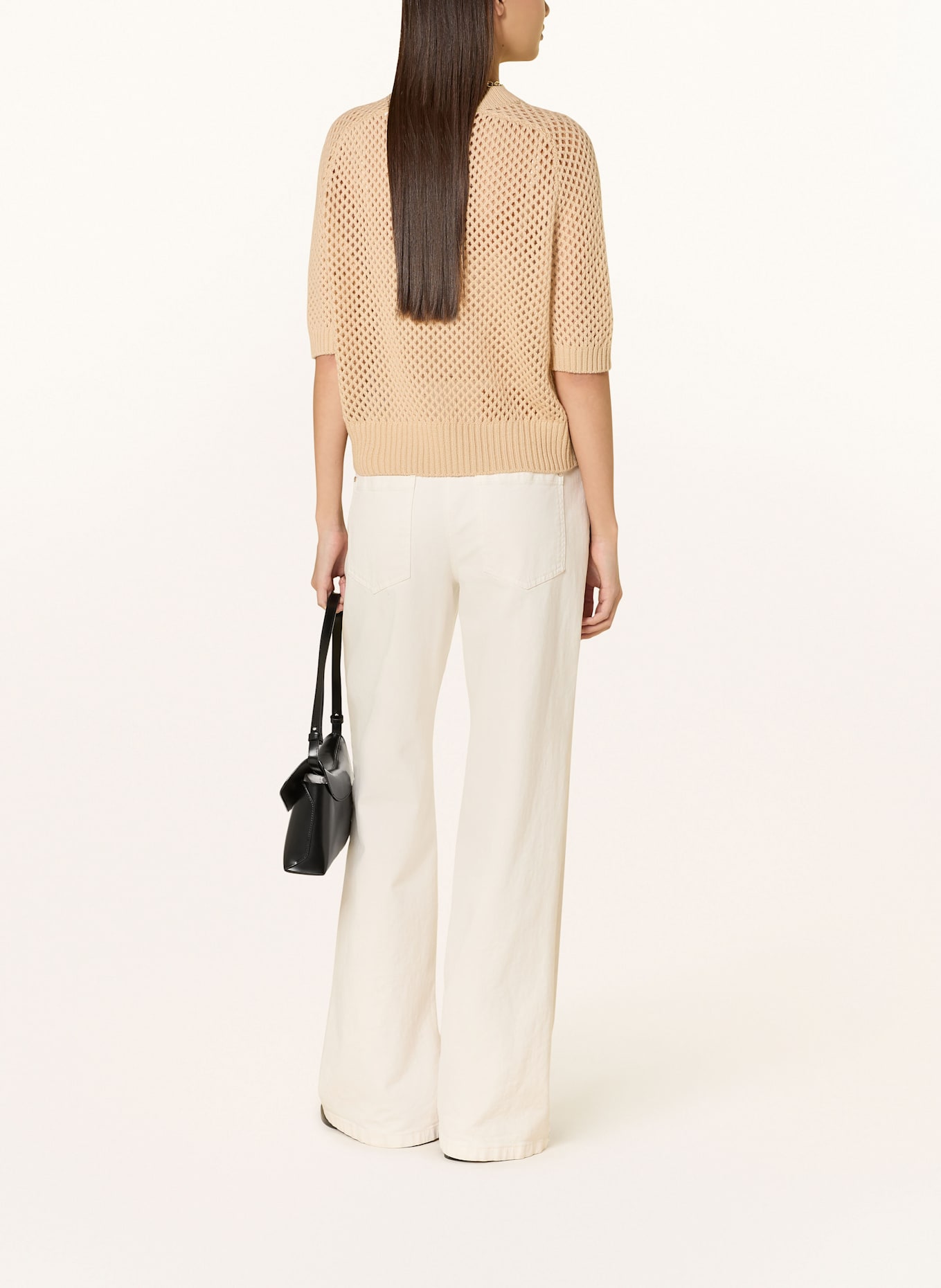 ALLUDE Dzianinowa koszulka z kaszmiru: BEŻOWY