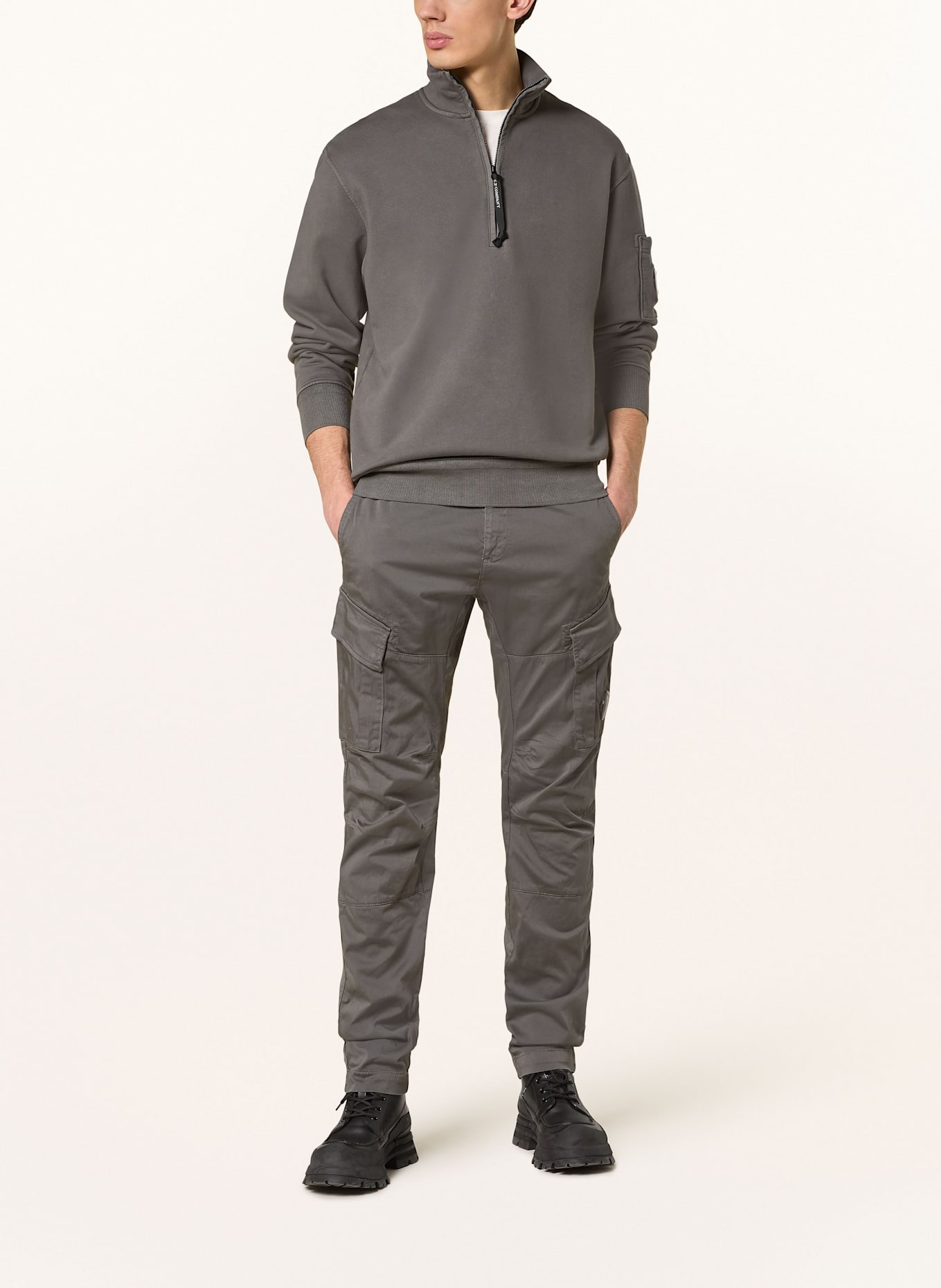 C.P. COMPANY Half-zip sweater, Color: GRAY (Image 2)