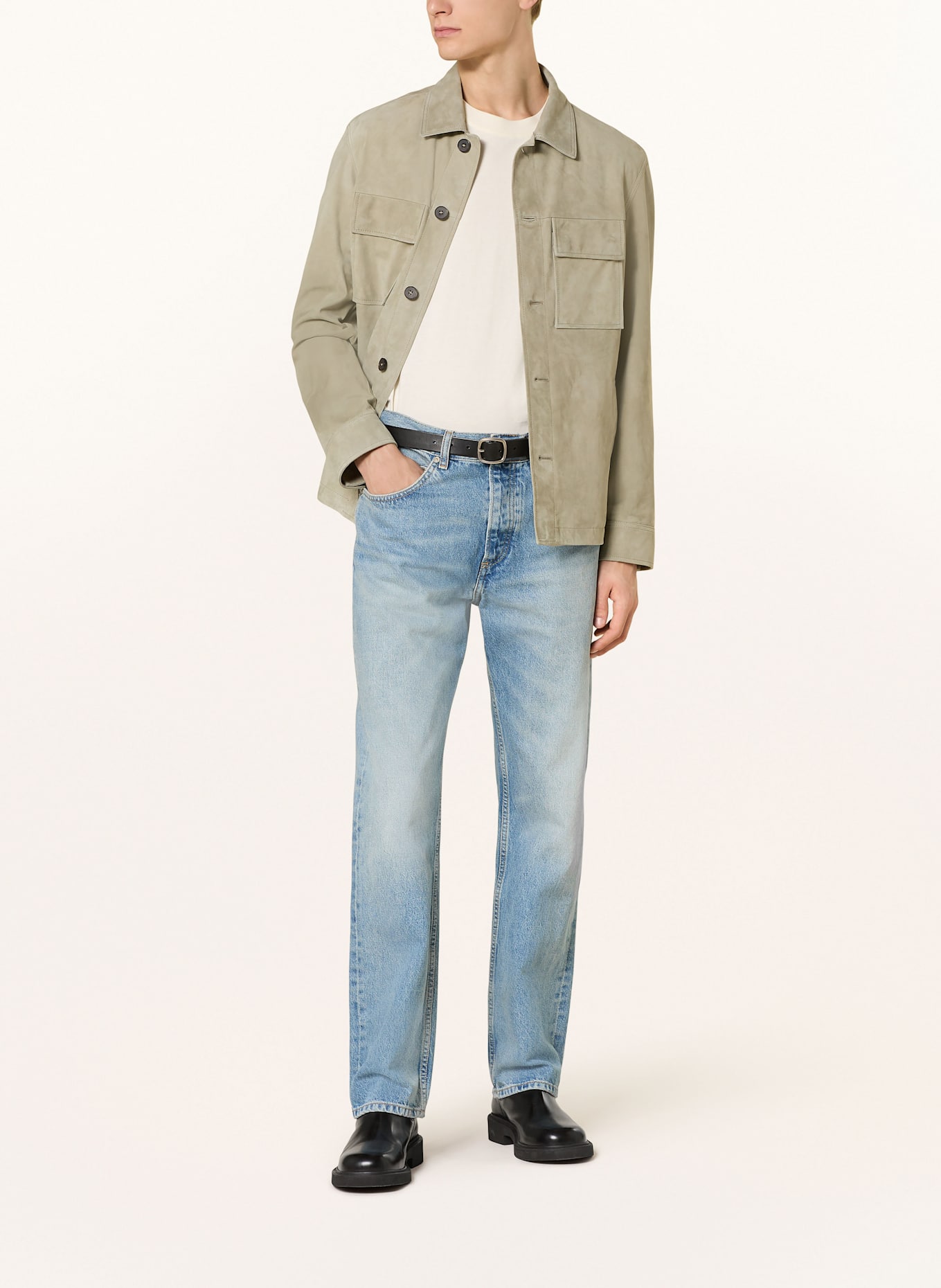 ARMA Leder-Overjacket MEX: HELLGRÜN