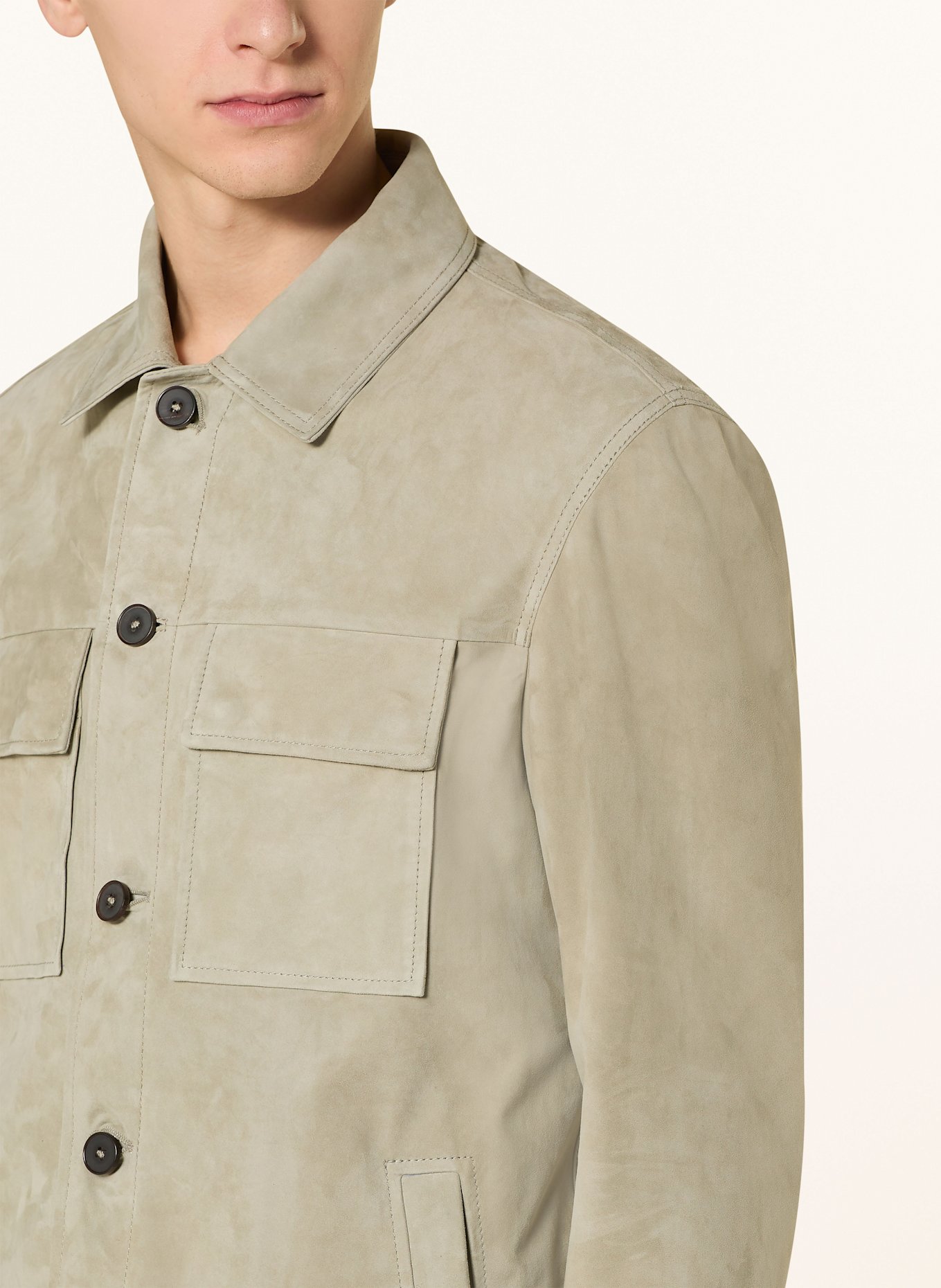 ARMA Leder-Overjacket MEX: HELLGRÜN