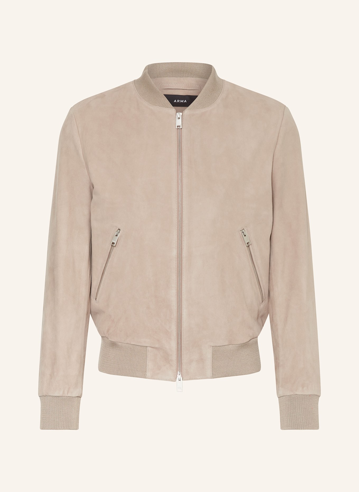 ARMA Leather bomber jacket signature DIDIER: BEIGE