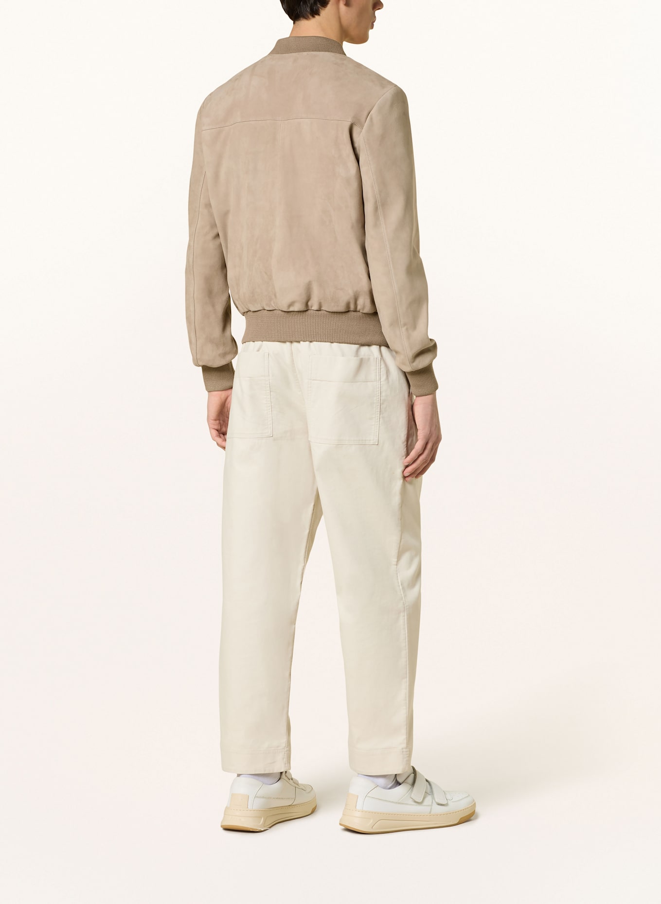 ARMA Leather bomber jacket signature DIDIER: BEIGE