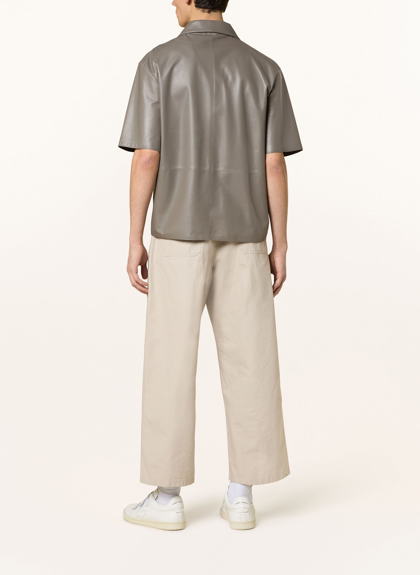 ARMA Resorthemd CAVE Comfort Fit aus Leder: TAUPE