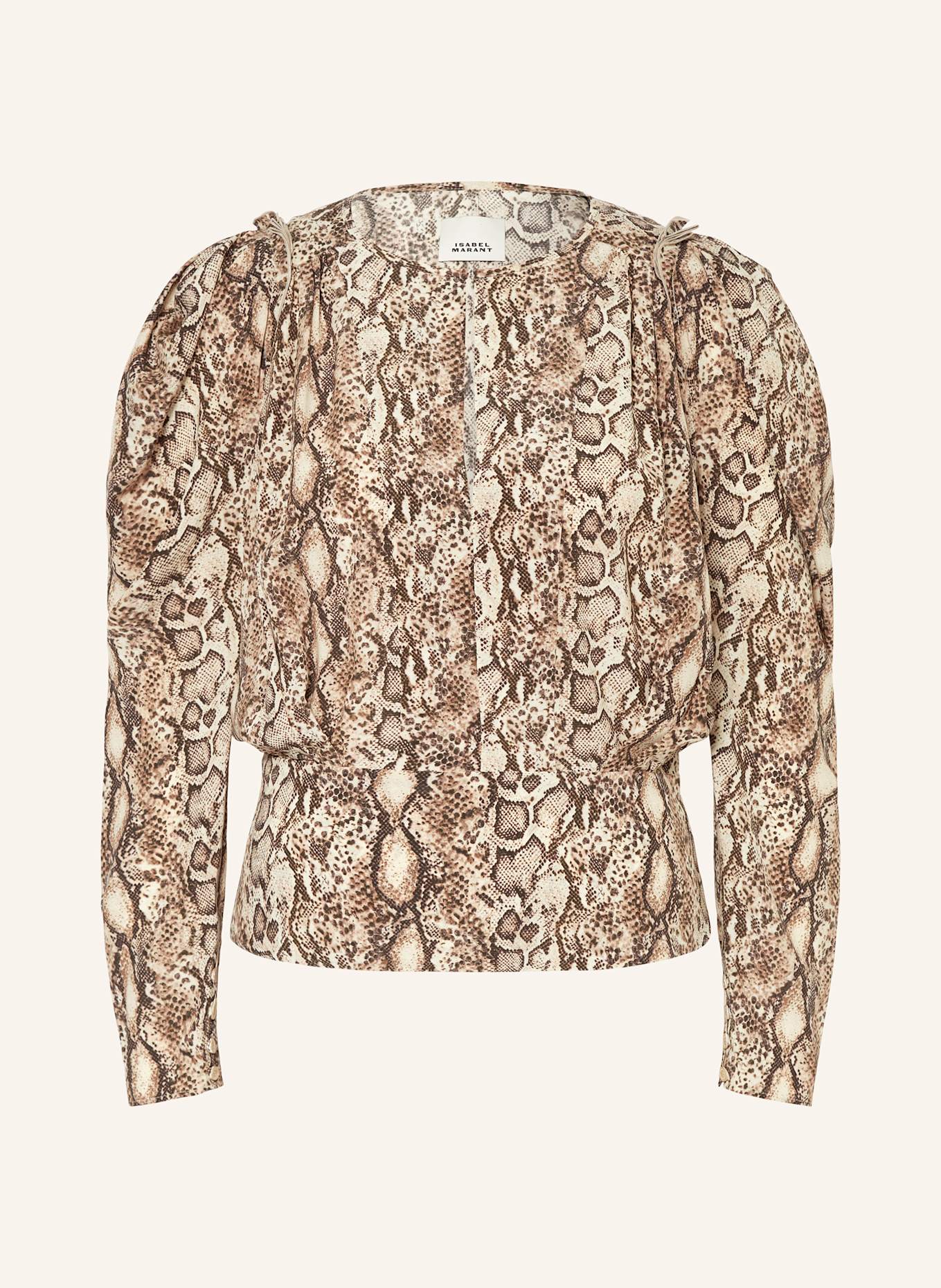 ISABEL MARANT Blusenshirt ZARGA aus Seide: BEIGE/ DUNKELBRAUN/ BRAUN