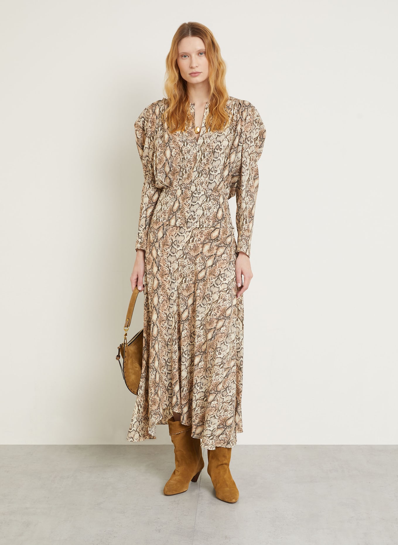 ISABEL MARANT Blusenshirt ZARGA aus Seide: BEIGE/ DUNKELBRAUN/ BRAUN