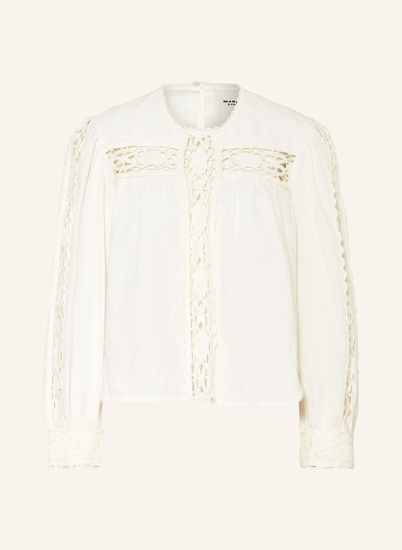 MARANT ÉTOILE Blusenshirt VALMIRA mit Leinen und Spitze: ECRU