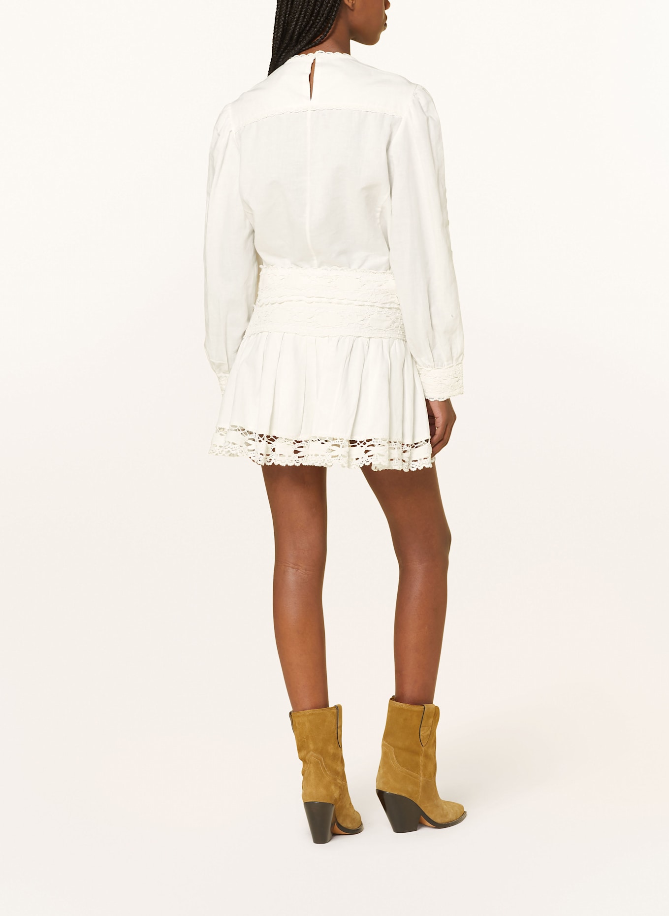 MARANT ÉTOILE Blusenshirt VALMIRA mit Leinen und Spitze: ECRU