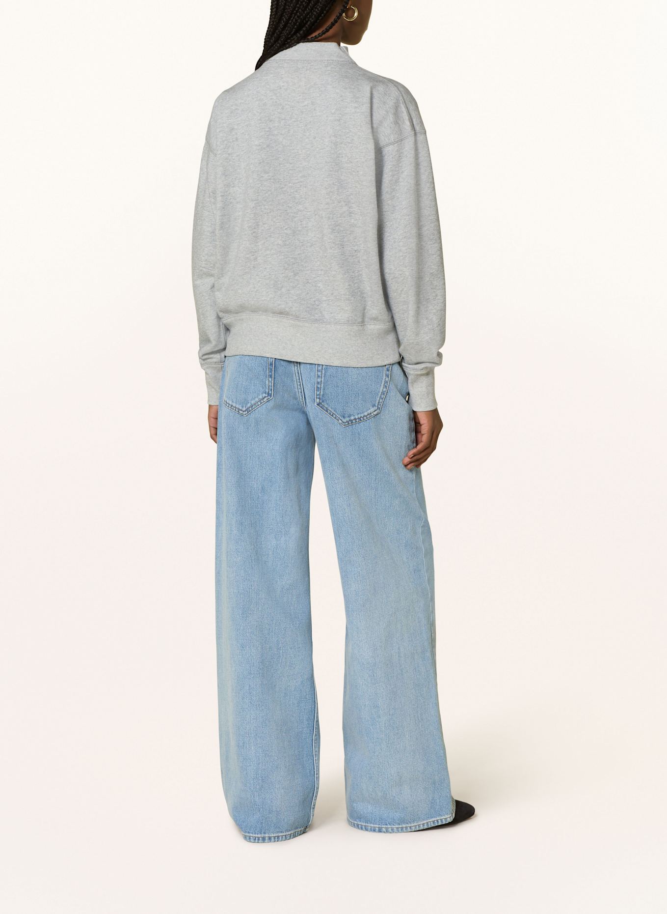 MARANT ÉTOILE Mikina MOBY: SVĚTLE ŠEDÁ / TMAVĚ ČERVENÁ