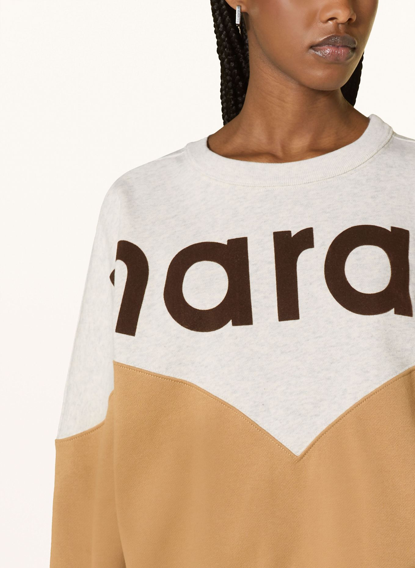MARANT ETOILE Sweatshirt HOUSTON in camel ecru dark brown