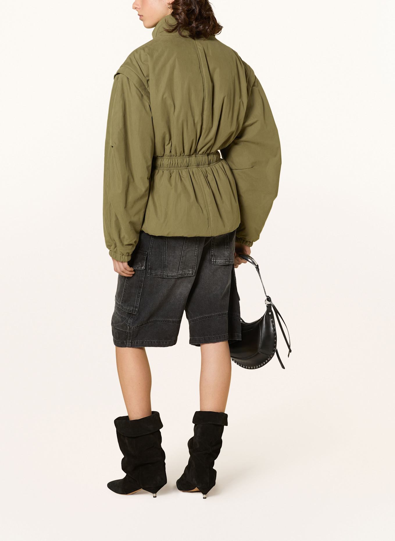 MARANT ÉTOILE DASTYNI jacket with detachable sleeves, Color: KHAKI (Image 3)