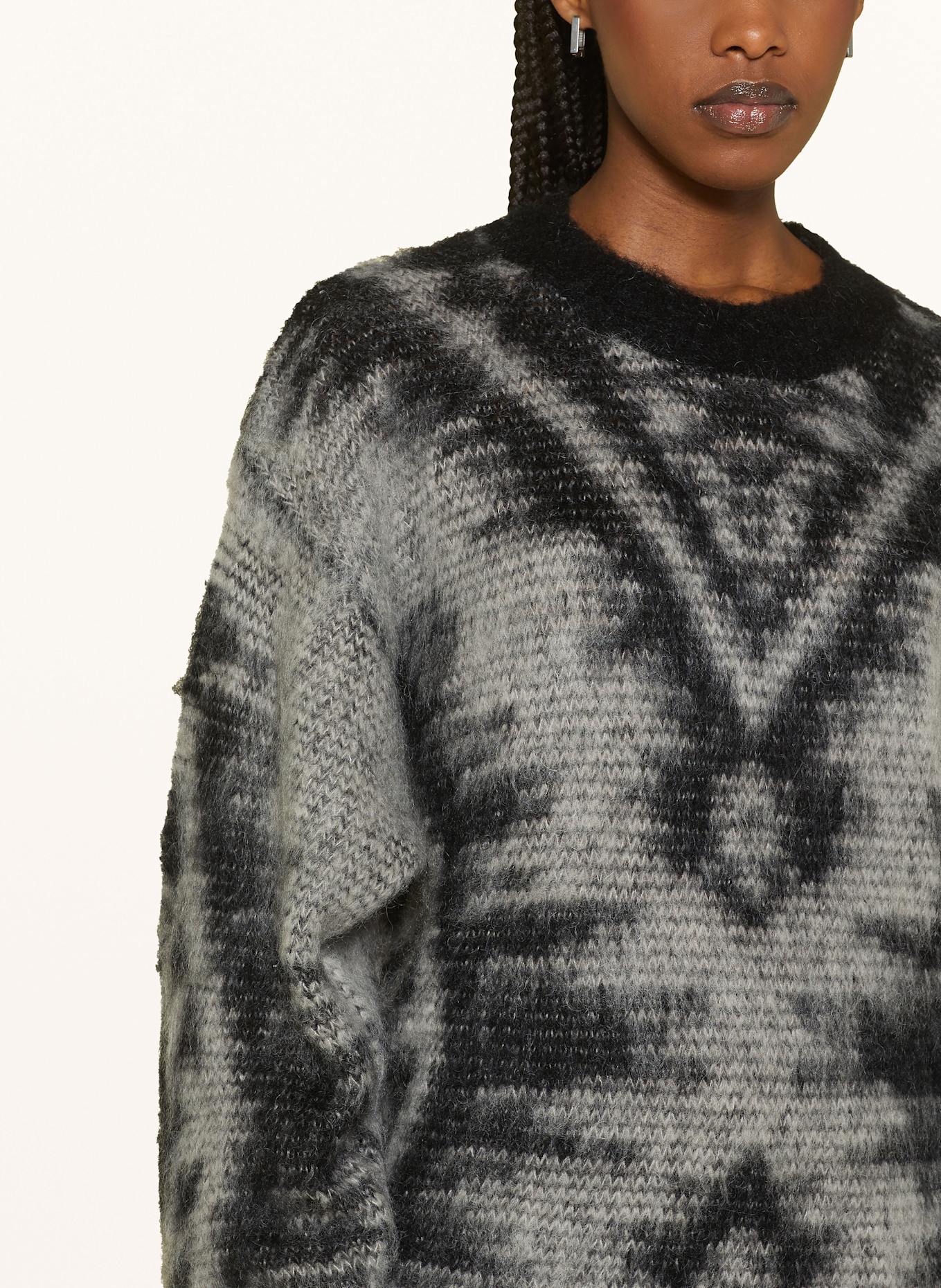 MARANT ÉTOILE Pullover FABIA mit Mohair: SCHWARZ / HELLGRAU