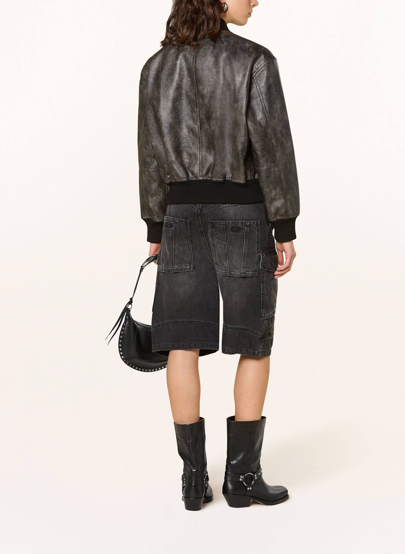 MARANT ÉTOILE Jacke CRISLEY in Lederoptik: SCHWARZ