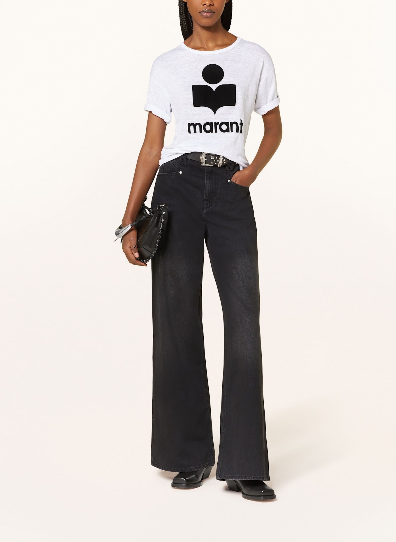 MARANT ÉTOILE T-Shirt KOLDI aus Leinen: WEISS