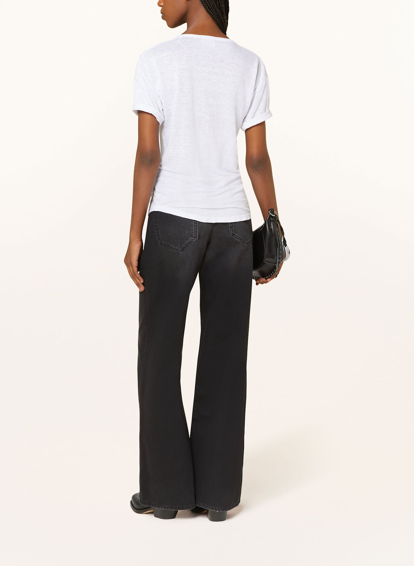 MARANT ÉTOILE T-Shirt KOLDI aus Leinen: WEISS