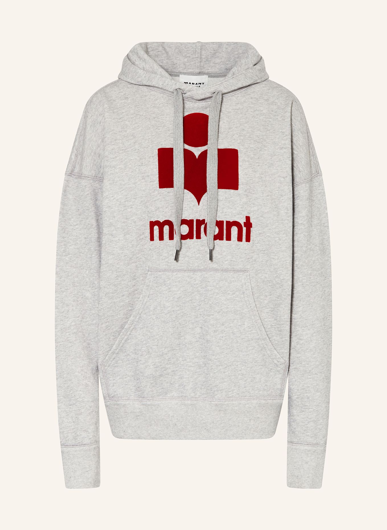 MARANT ÉTOILE Hoodie MANSEL: HELLGRAU / DUNKELROT