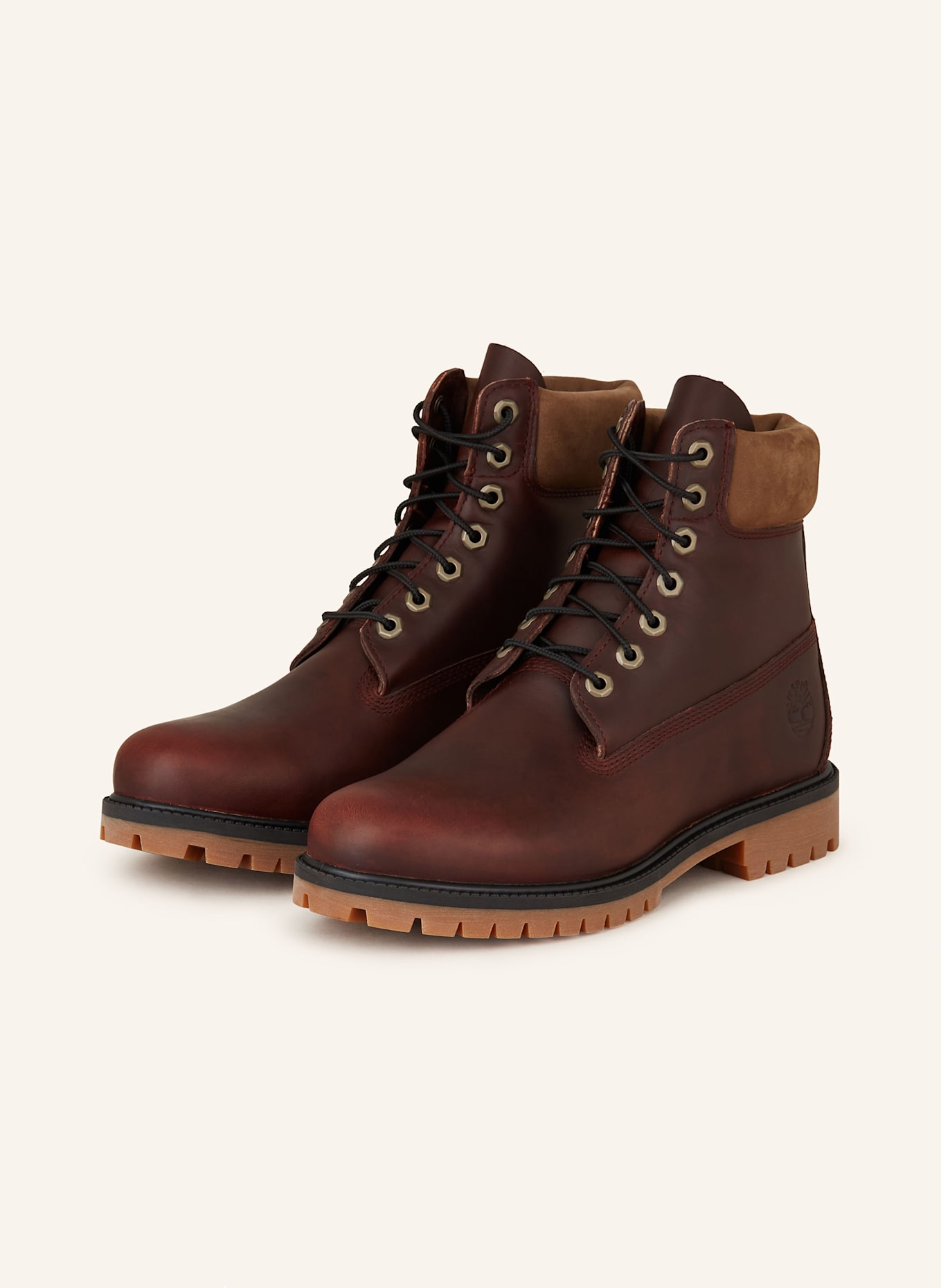 Timberland PREMIUM 6 INCH lace up boots in dark red