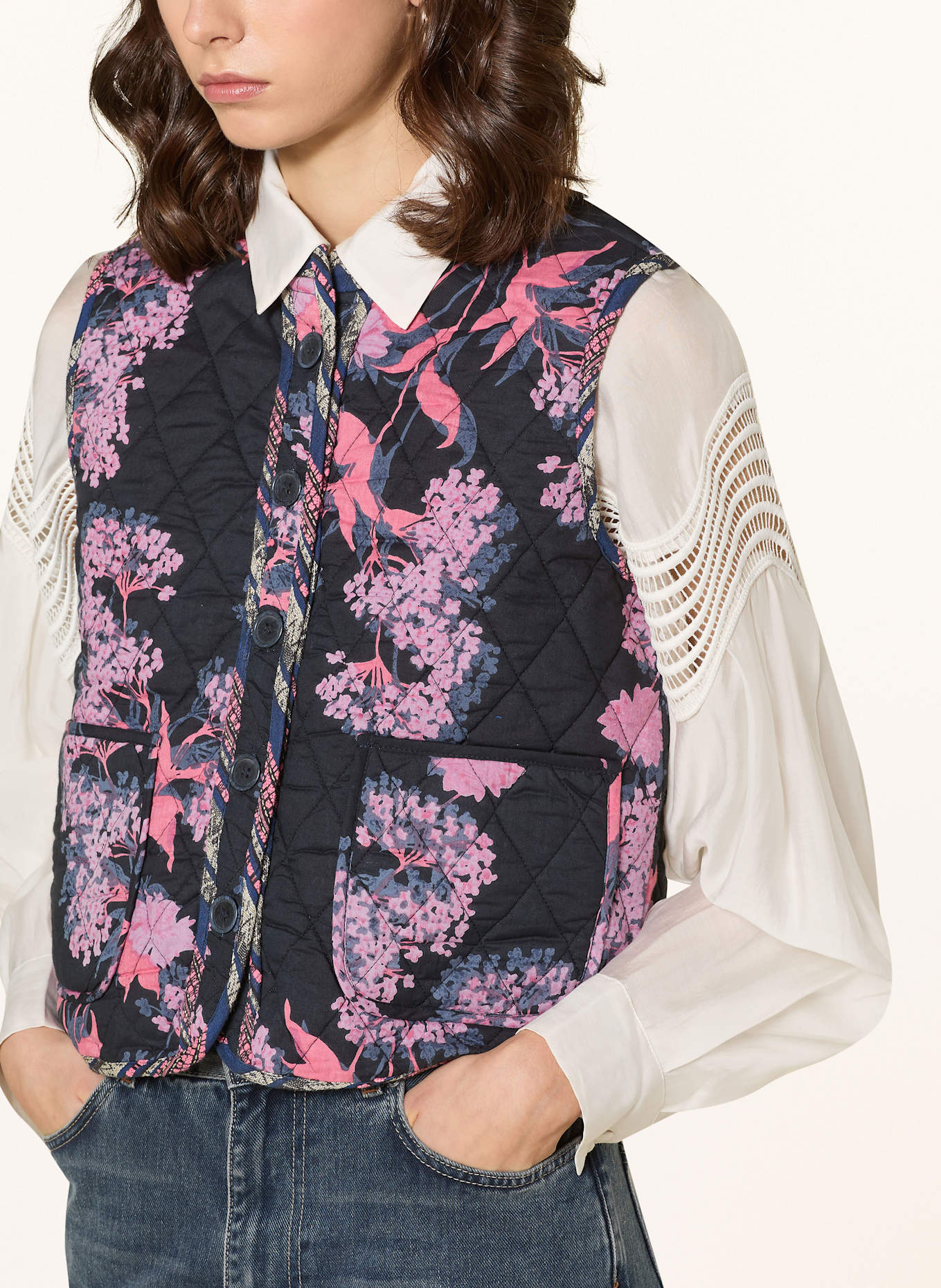 lollys laundry Steppweste CAIROLL: SCHWARZ / HELLLILA / GRAU