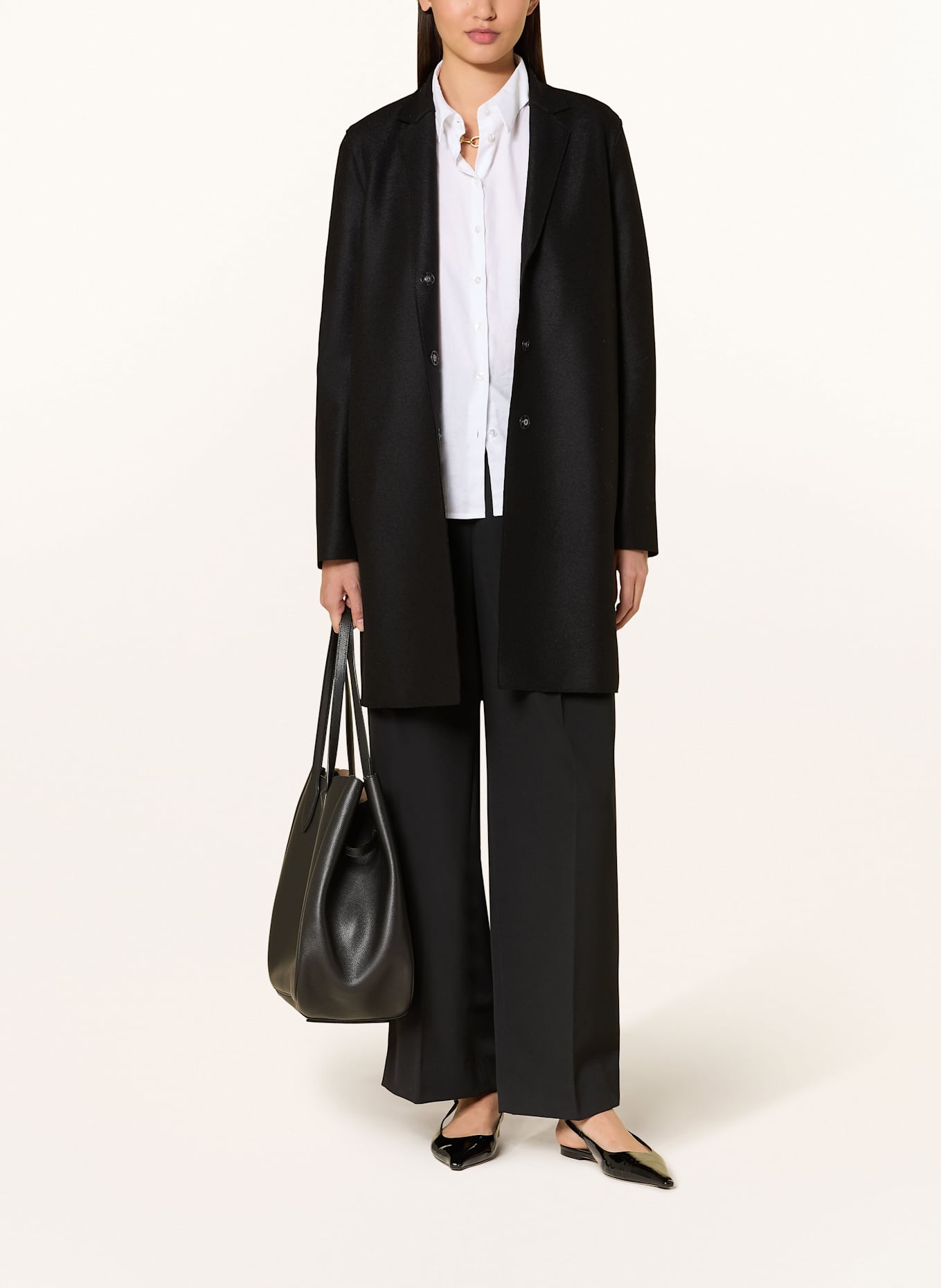 HARRIS WHARF LONDON Wollmantel : SCHWARZ