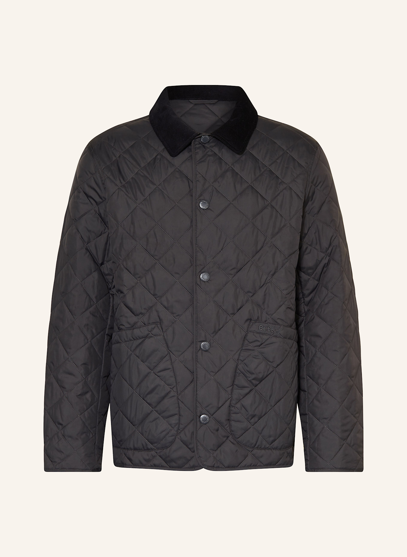 Black quilted barbour jacket clearance