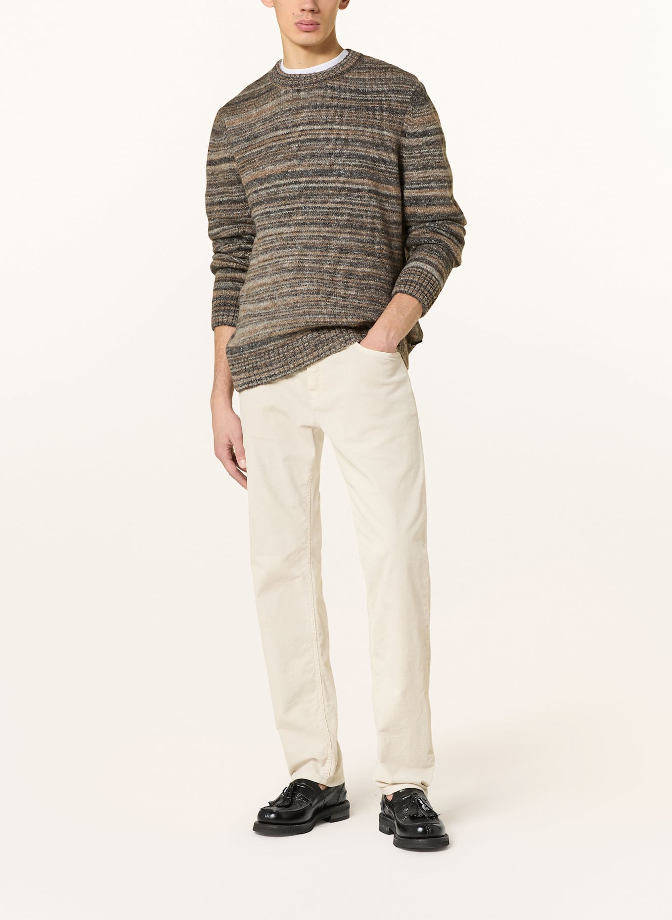 Barbour Pullover PATELEY: BRAUN / DUNKELBRAUN / TAUPE