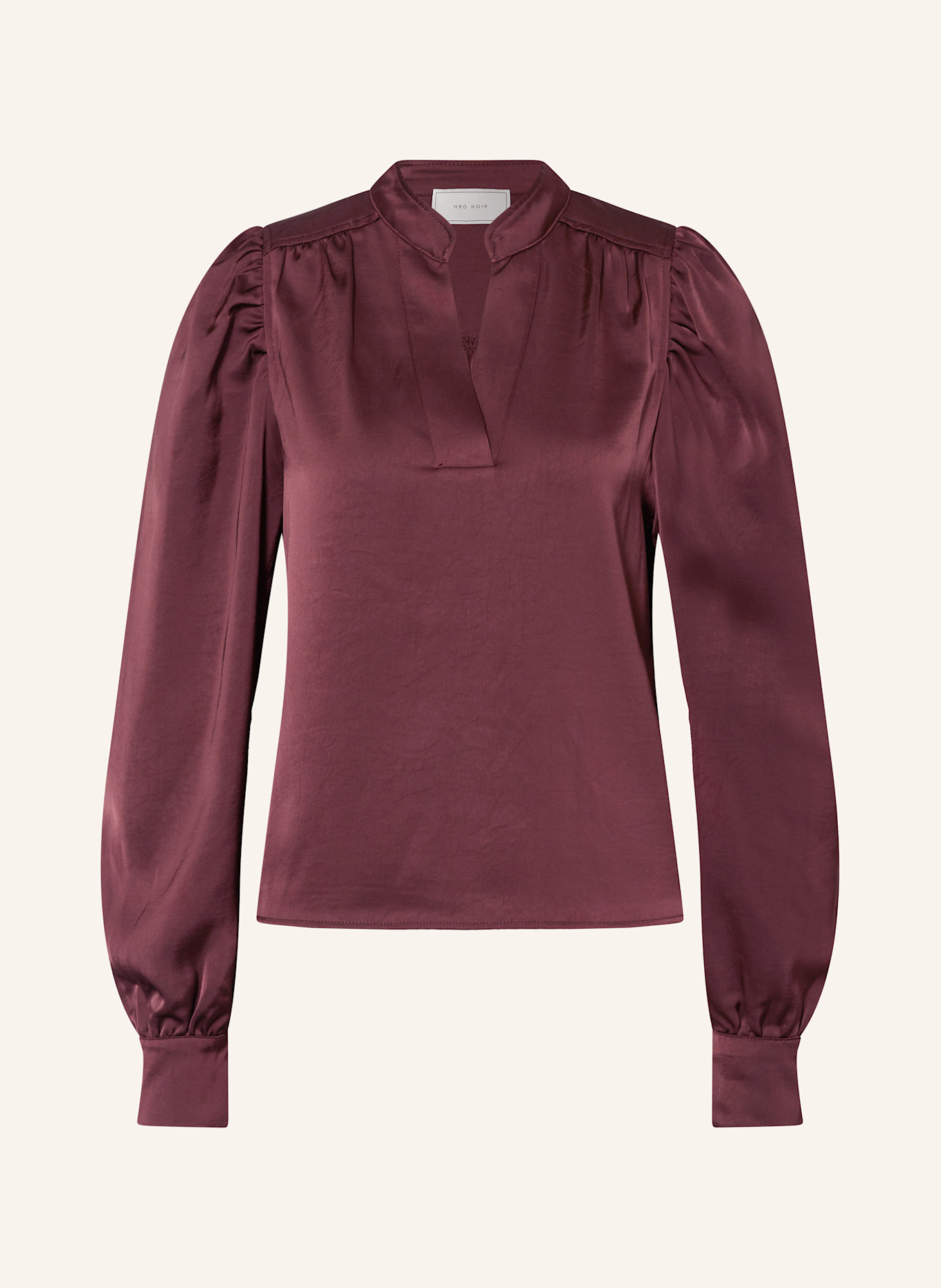 NEO NOIR ROSSLYN blouse shirt in satin: DARK RED