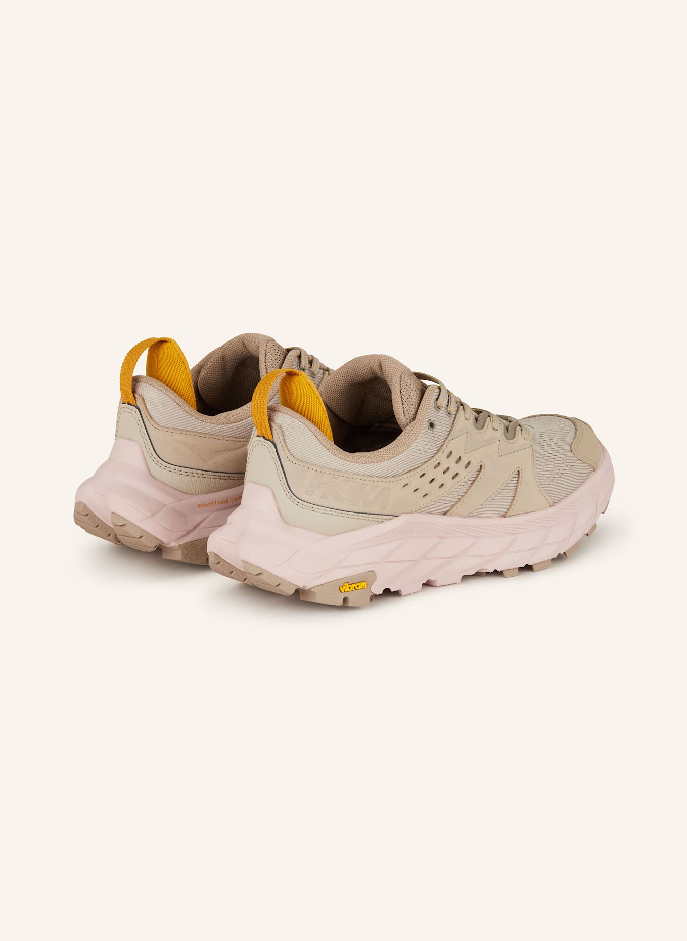HOKA ANACAPA 2 LOW hiking shoes: BEIGE / LIGHT PINK