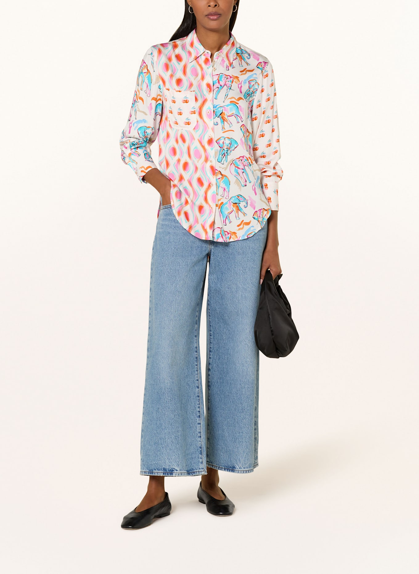 Emily VAN DEN BERGH Hemdbluse: WEISS / ORANGE / ROSA