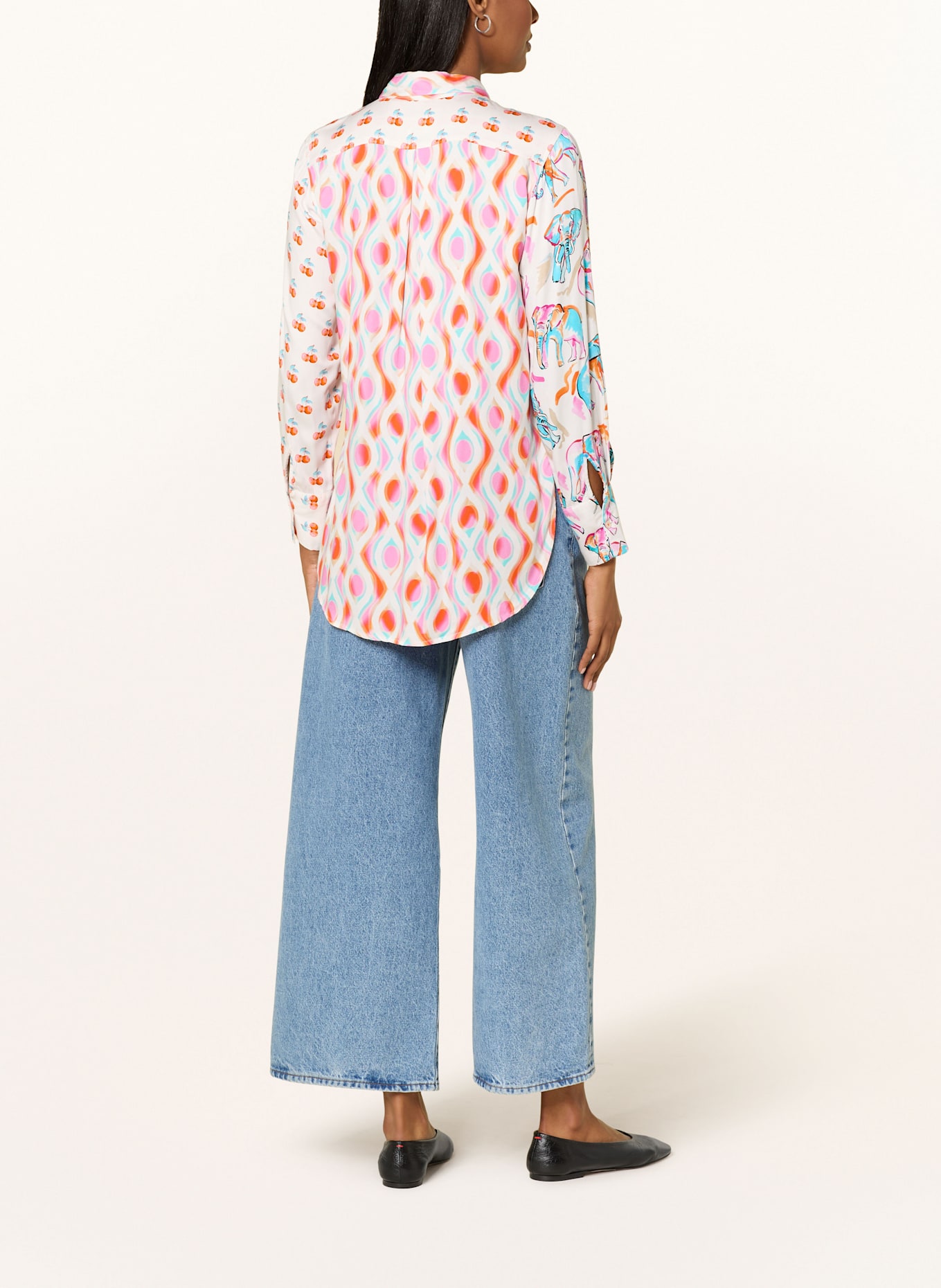 Emily VAN DEN BERGH Hemdbluse: WEISS / ORANGE / ROSA