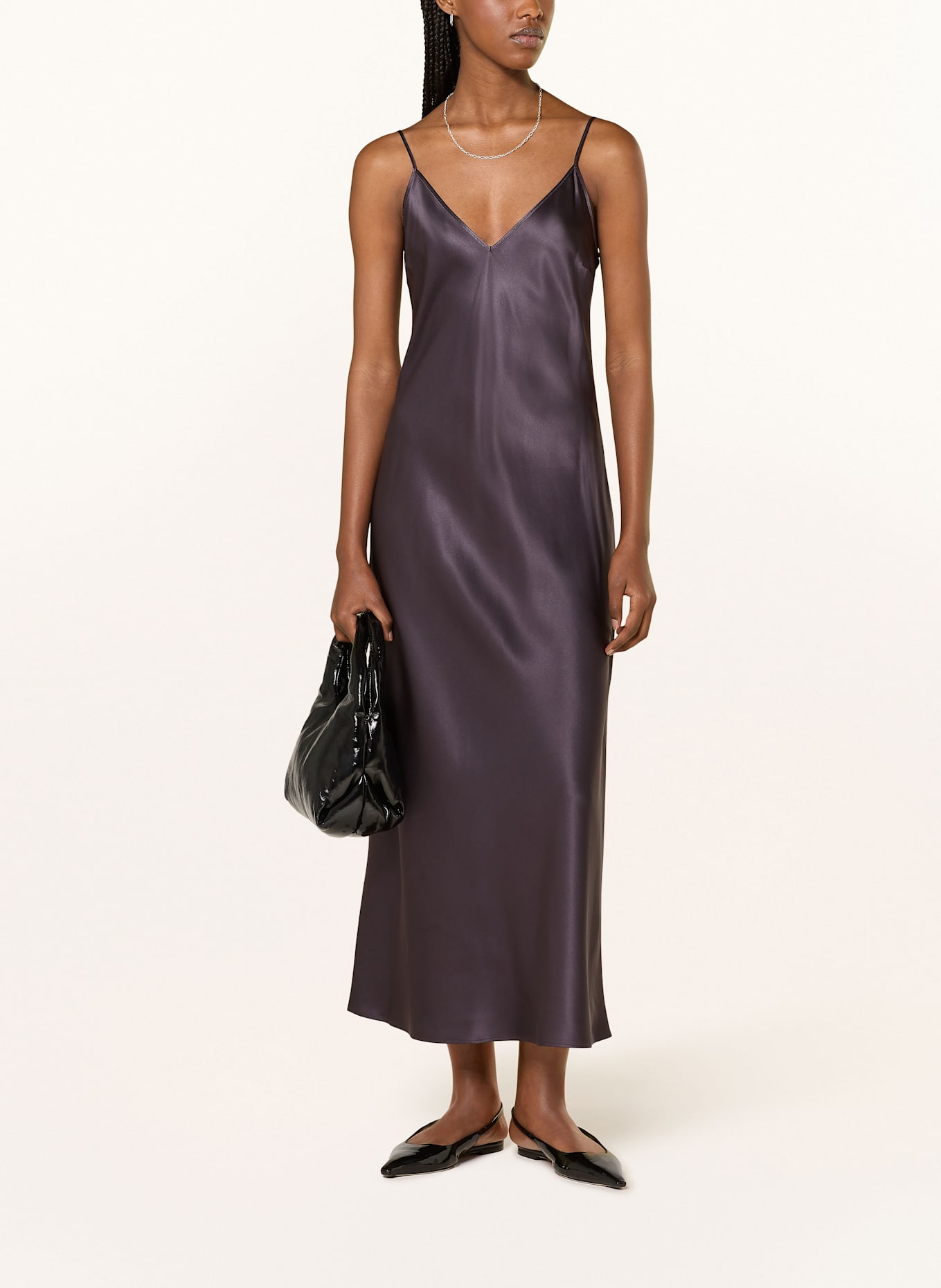 JOSEPH Silk dress CLEA: DARK PURPLE