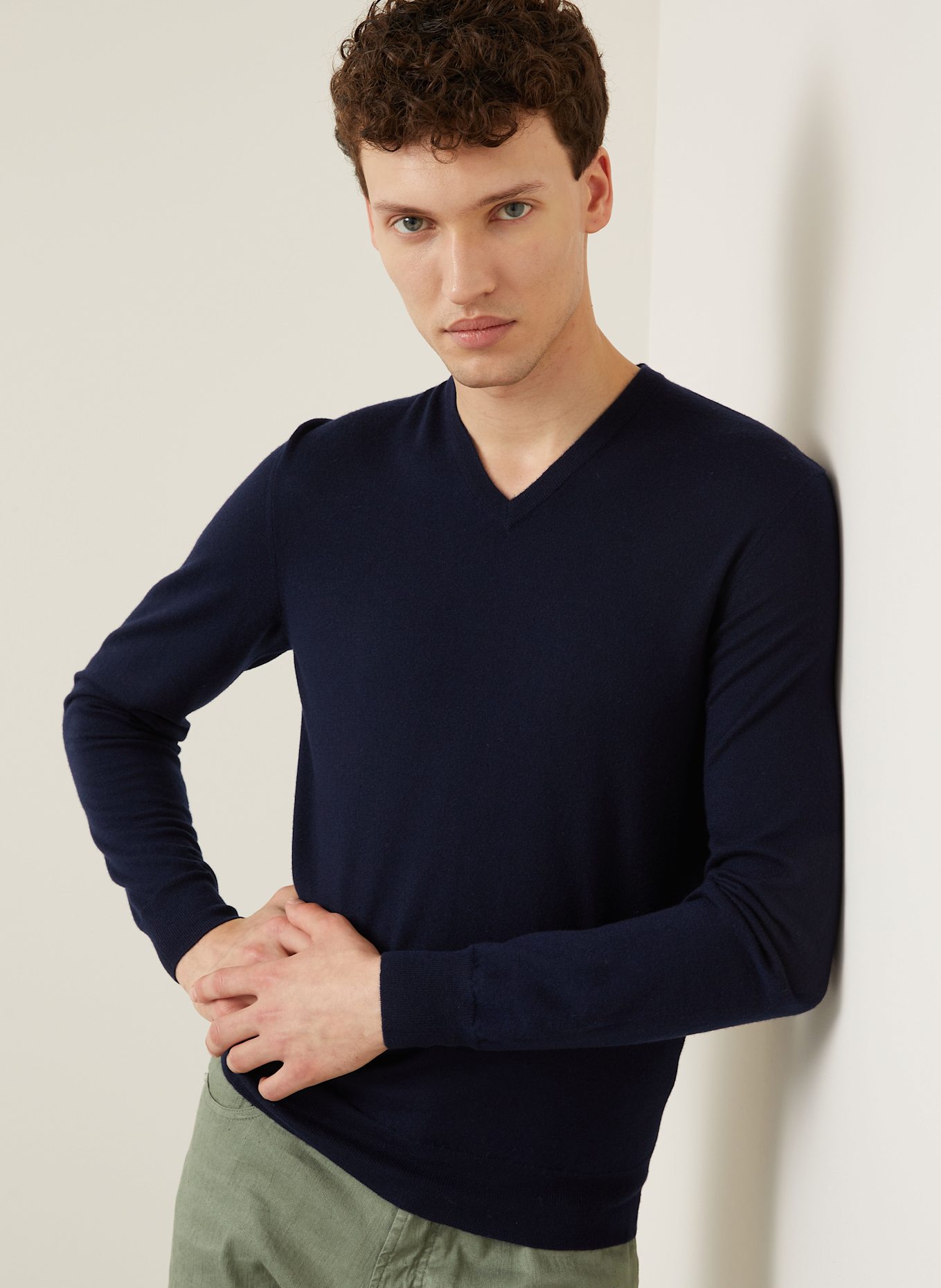RALPH LAUREN PURPLE LABEL Cashmere sweater in dark blue