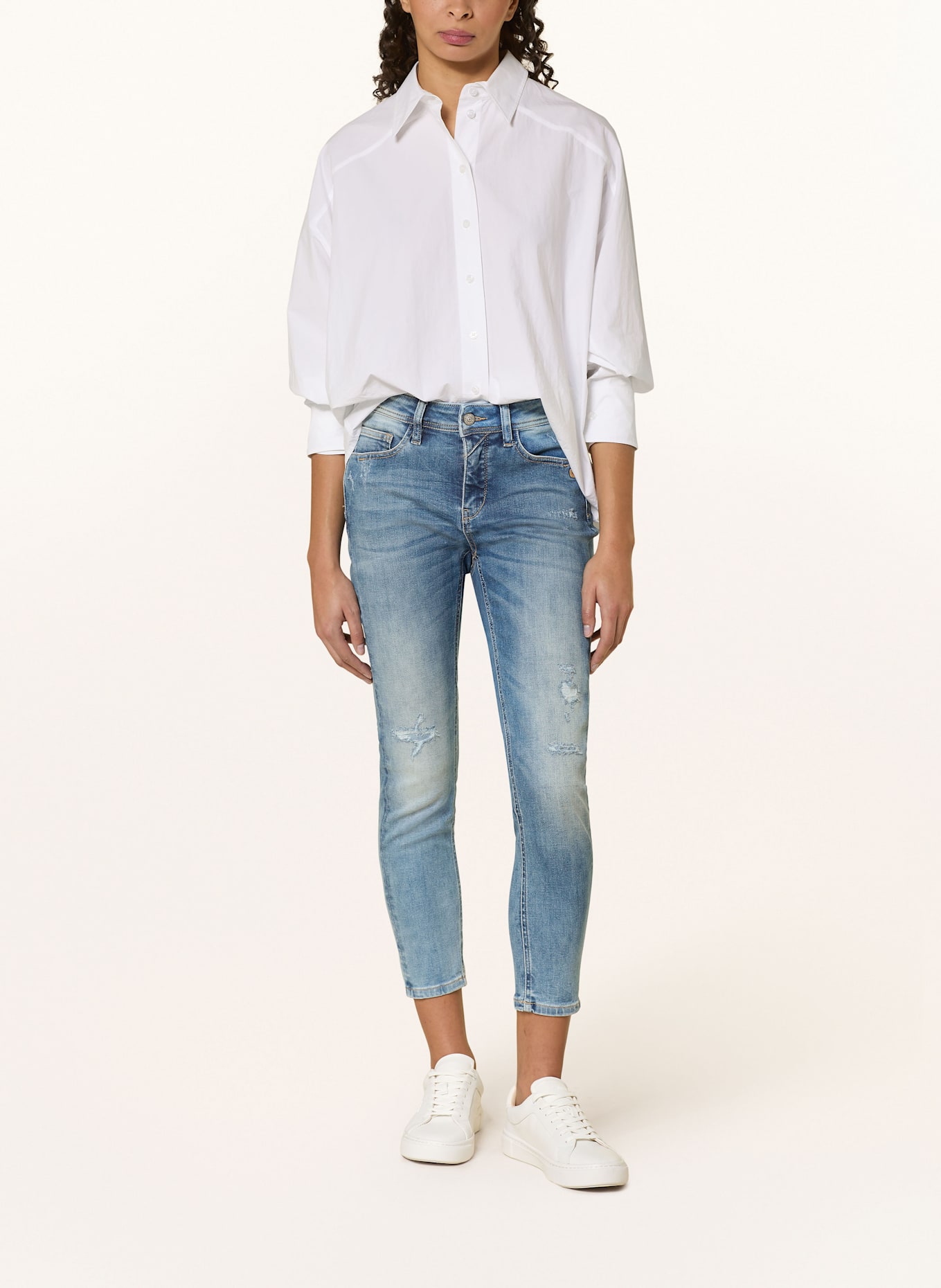 GANG Jeans 94AMELIE CROPPED: 7854 azure blue destroy