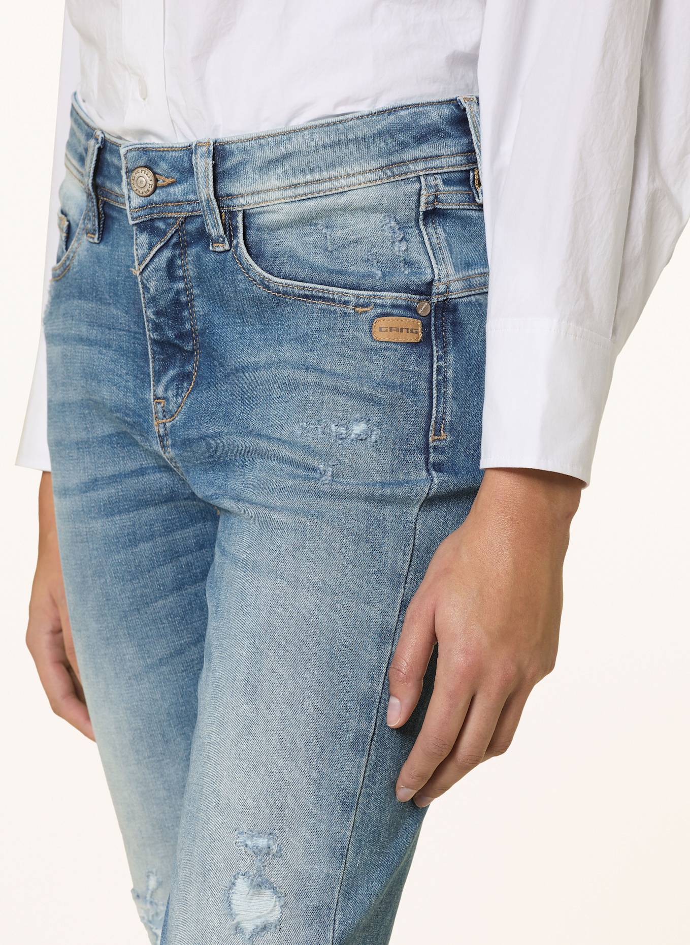 GANG Jeans 94AMELIE CROPPED: 7854 azure blue destroy