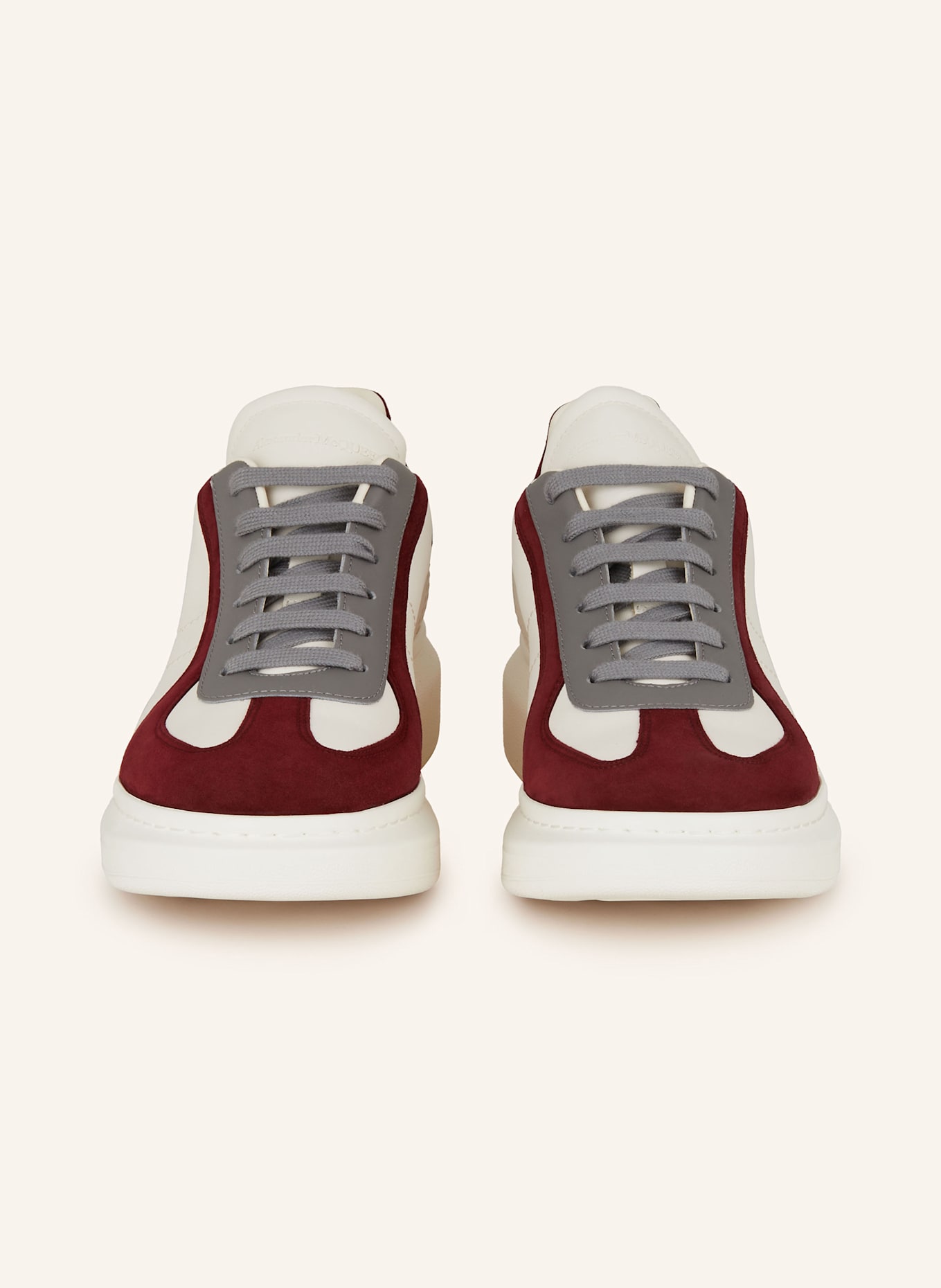 McQUEEN Sneaker: WEISS/ DUNKELROT/ GRAU