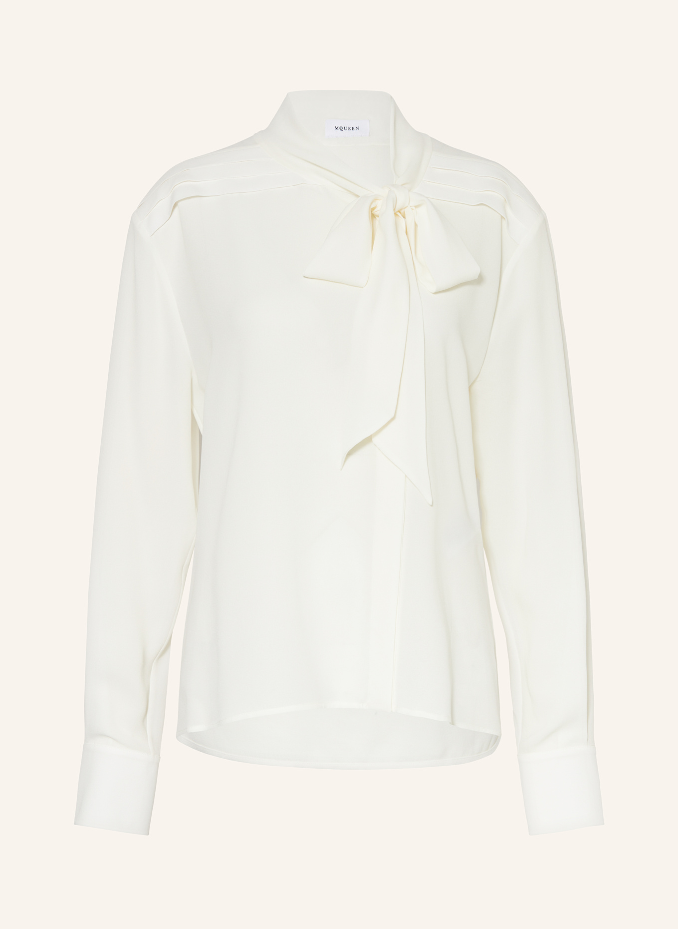 McQUEEN Seidenbluse mit Schluppe: ECRU
