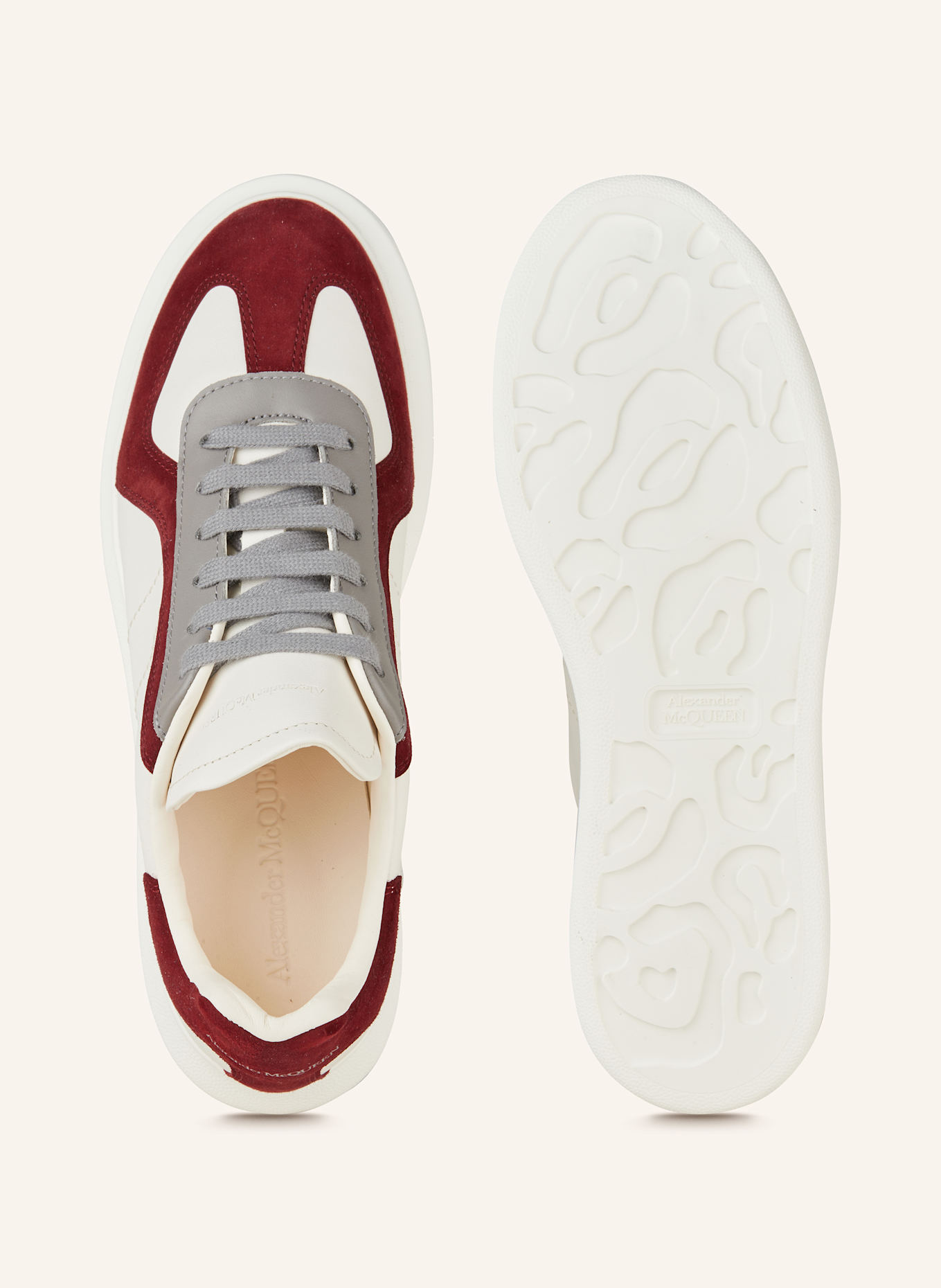 Alexander mcqueen white and red sneakers online