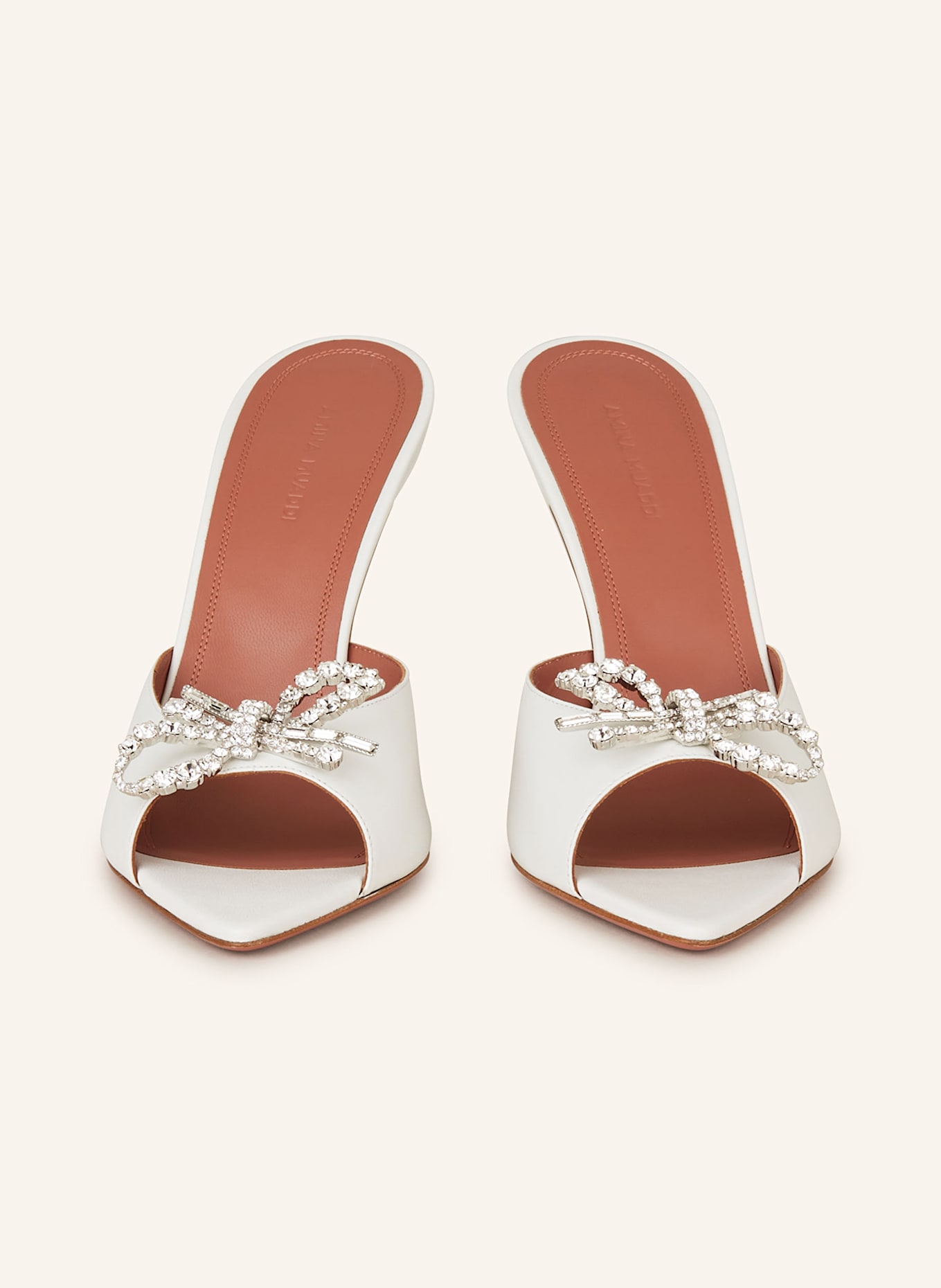 AMINA MUADDI Mules ROSIE mit Schmucksteinen: WEISS