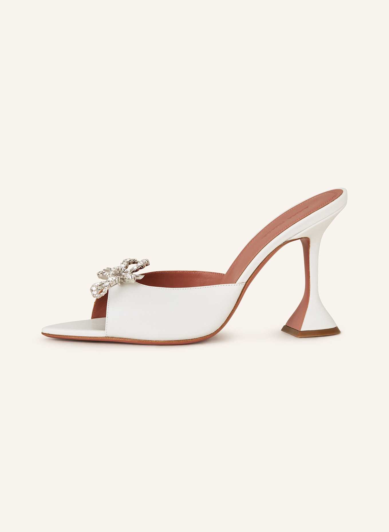 AMINA MUADDI Mules ROSIE mit Schmucksteinen: WEISS