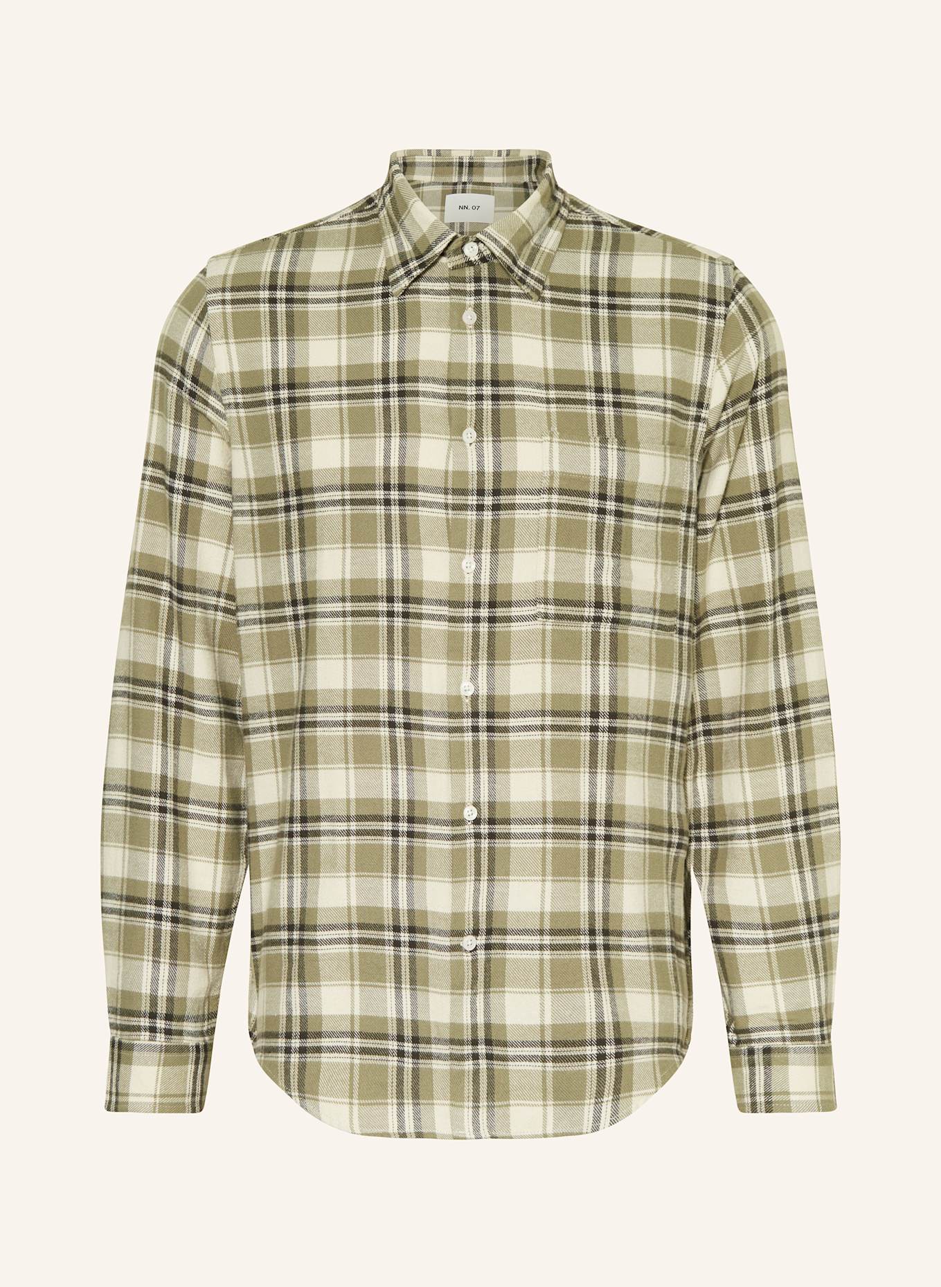 NN.07 Flanelová košile ARNE Slim Fit: SVĚTLE ZELENÁ / OLIVOVÁ / REŽNÁ