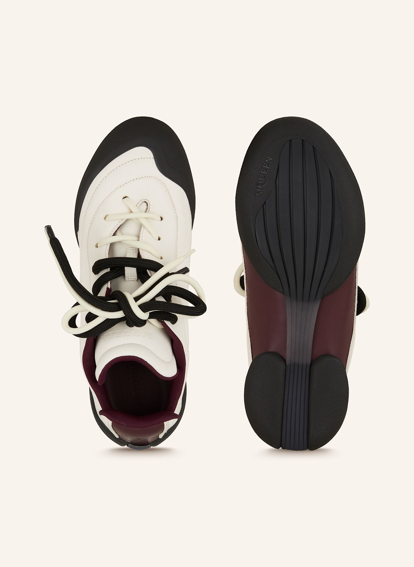 McQUEEN Sneaker: WEISS/ DUNKELROT