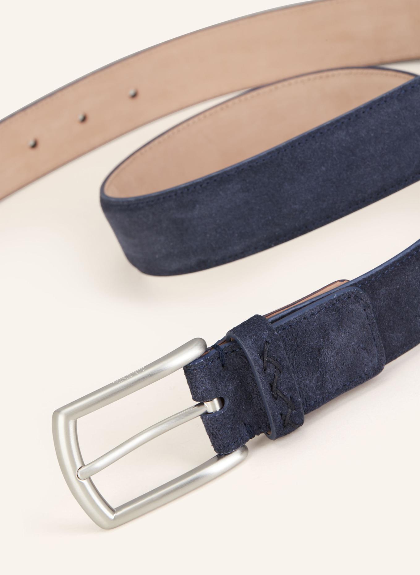 ZEGNA Kožený opasek: TMAVĚ MODRÁ