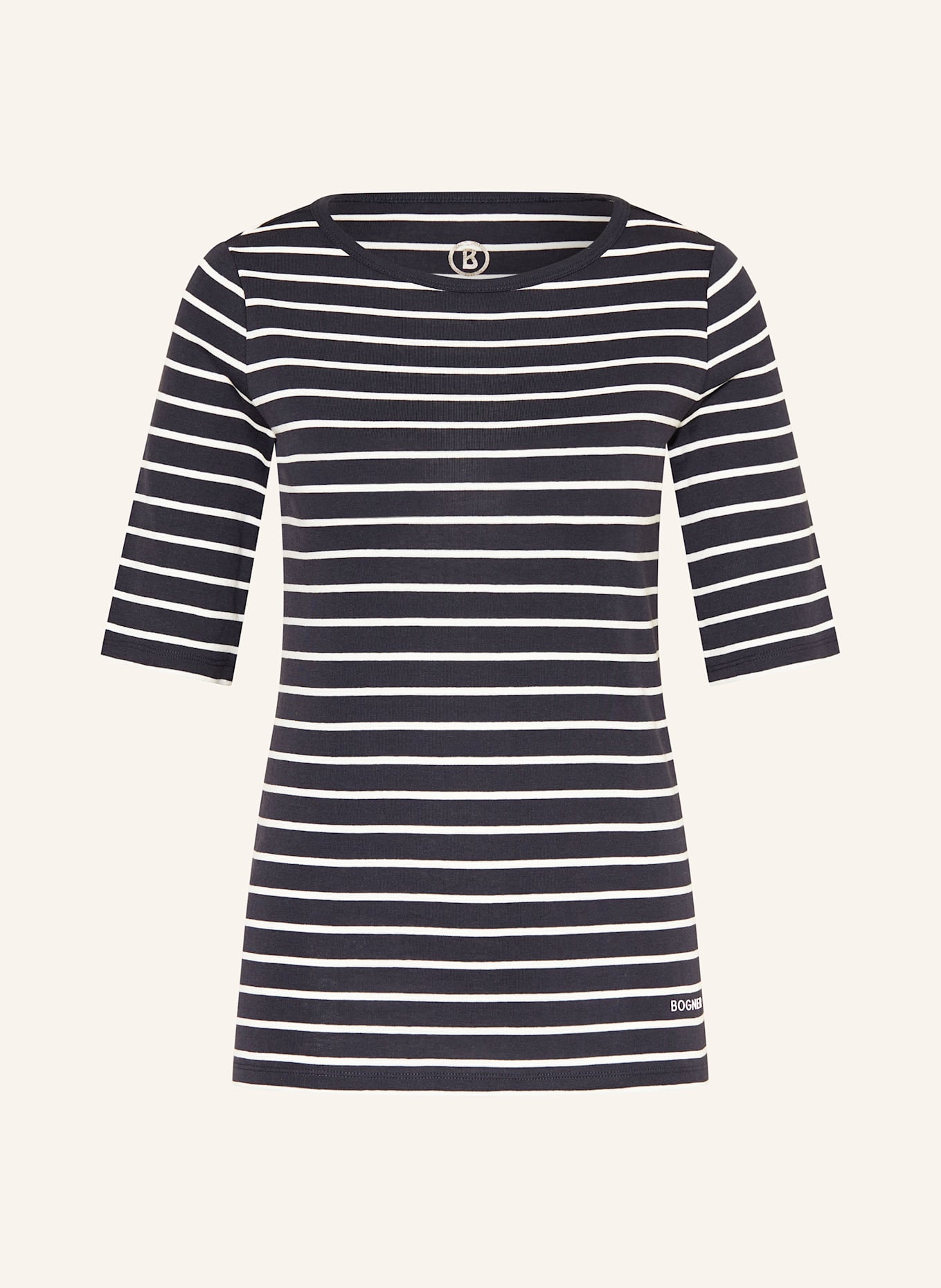 BOGNER Shirt LOUNA mit 3/4-Arm: DUNKELBLAU / WEISS