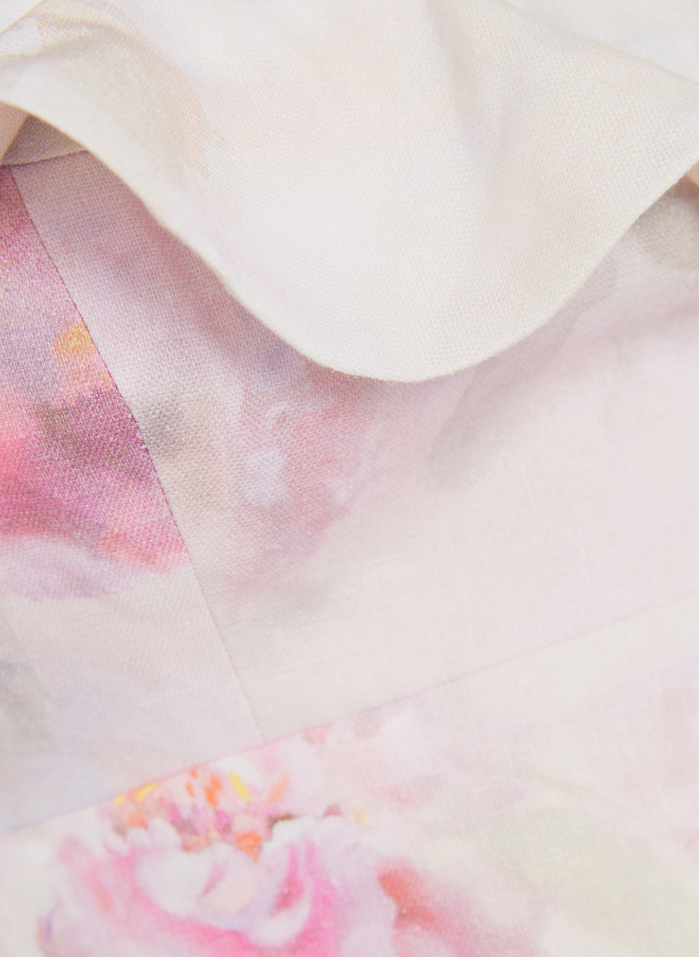 ZIMMERMANN Robe en lin CRUSH à volants: ROSE FUCHSIA / FUCHSIA / VERT