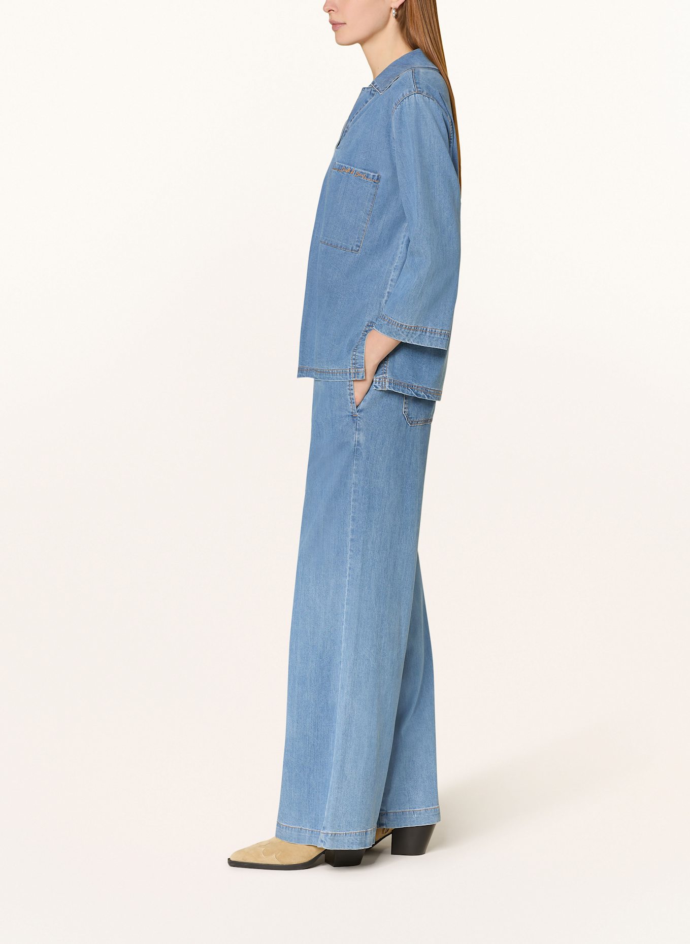 Smith & Soul Marlenehose in Jeansoptik, Farbe: HELLBLAU (Bild 4)