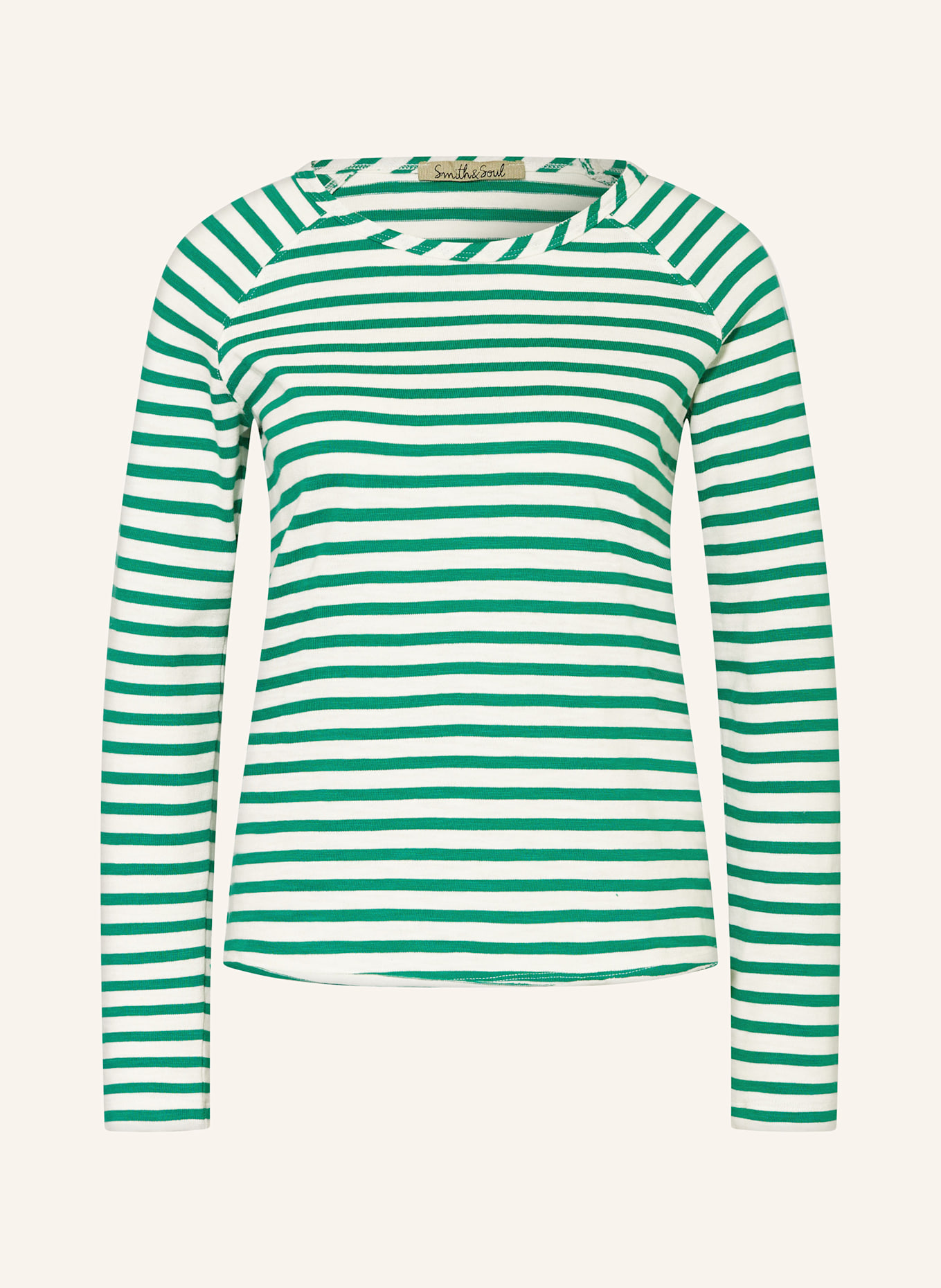 Smith & Soul Longsleeve: GRÜN / CREME