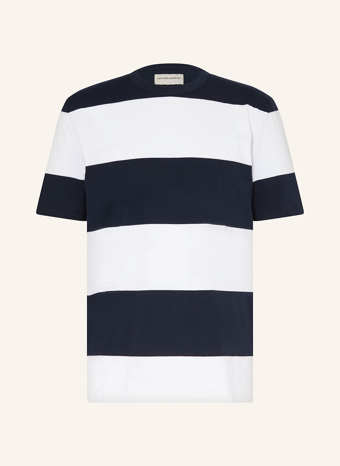 Officine Générale T-Shirt: DUNKELBLAU / WEISS