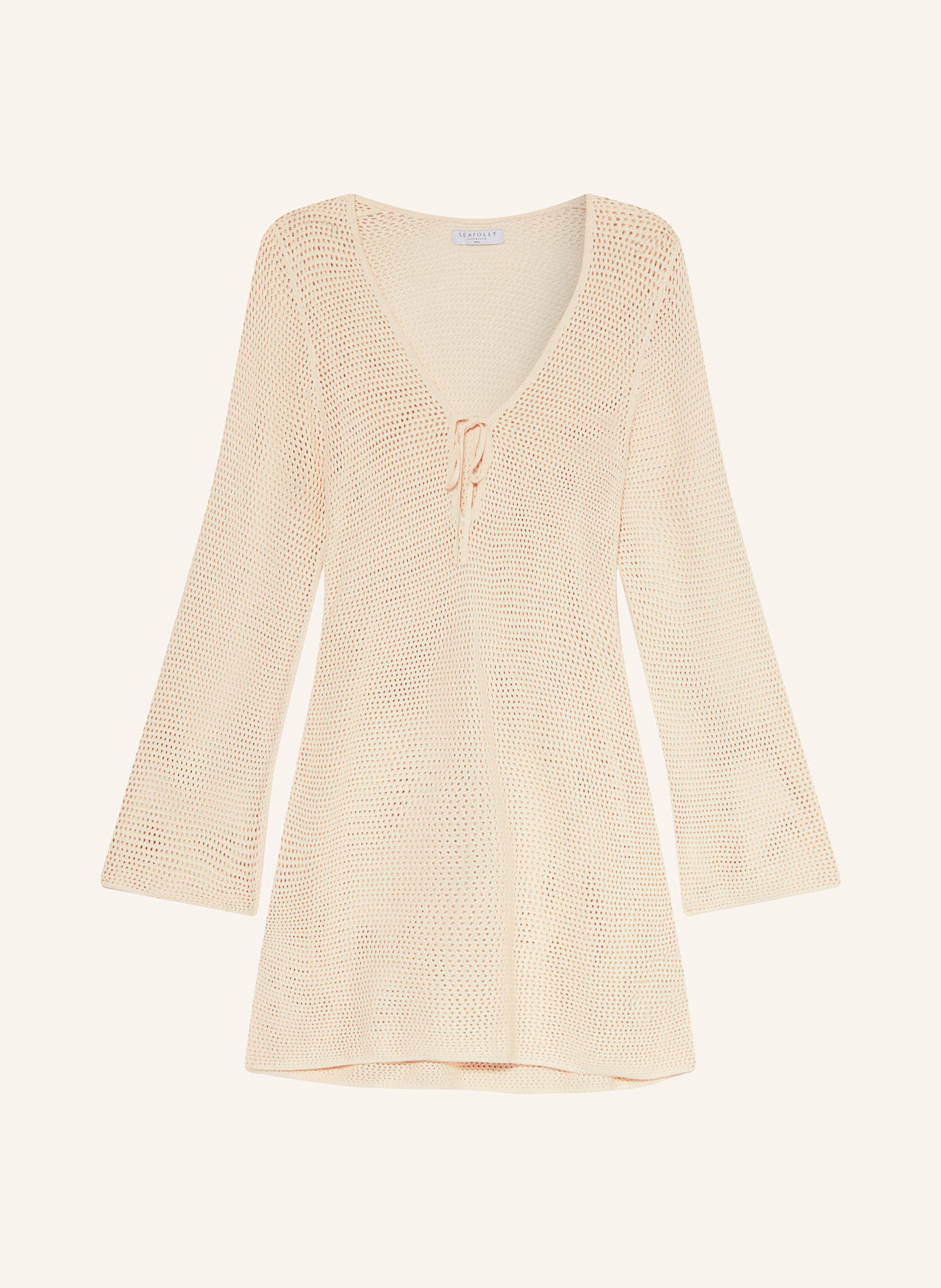 SEAFOLLY ISLA PALM beach dress: ECRU