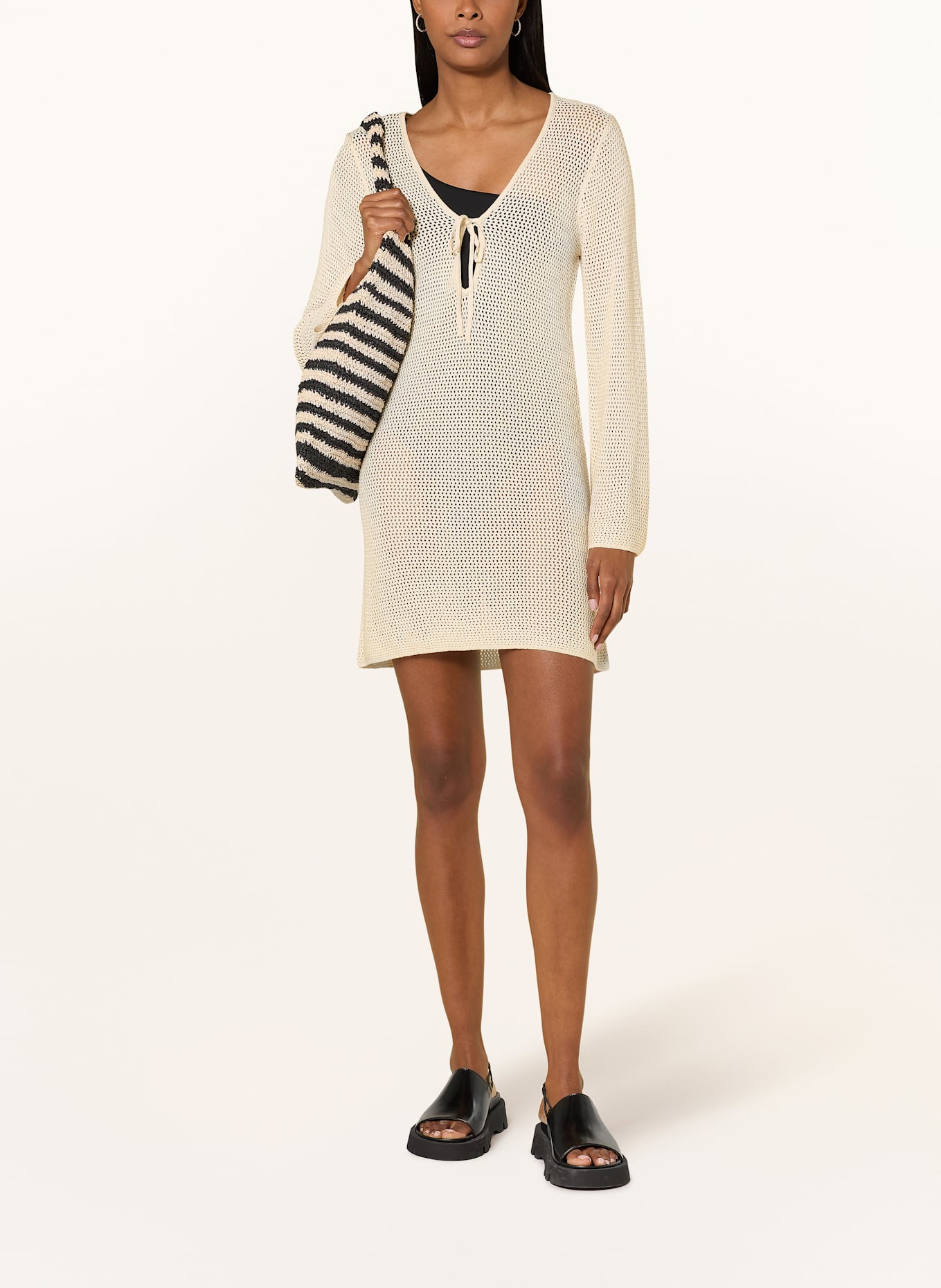 SEAFOLLY ISLA PALM beach dress: ECRU