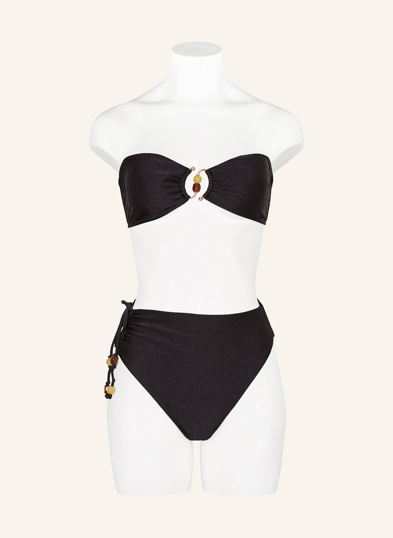 SEAFOLLY PALERMO bandeau bikini top: BLACK